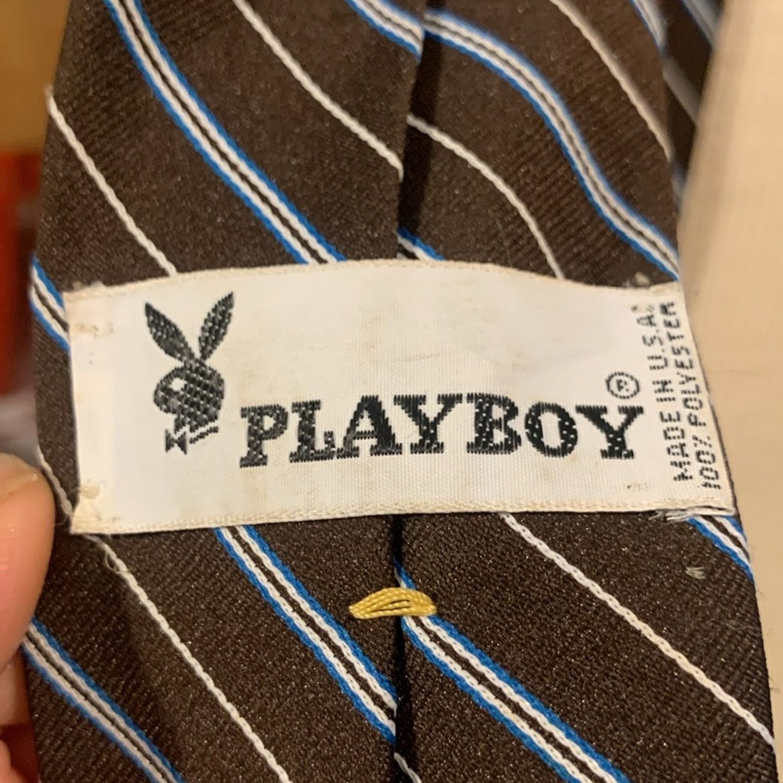 Playboy 70’s Playboy vintage diagonally striped necktie Hefner Size ONE SIZE - 7 Thumbnail