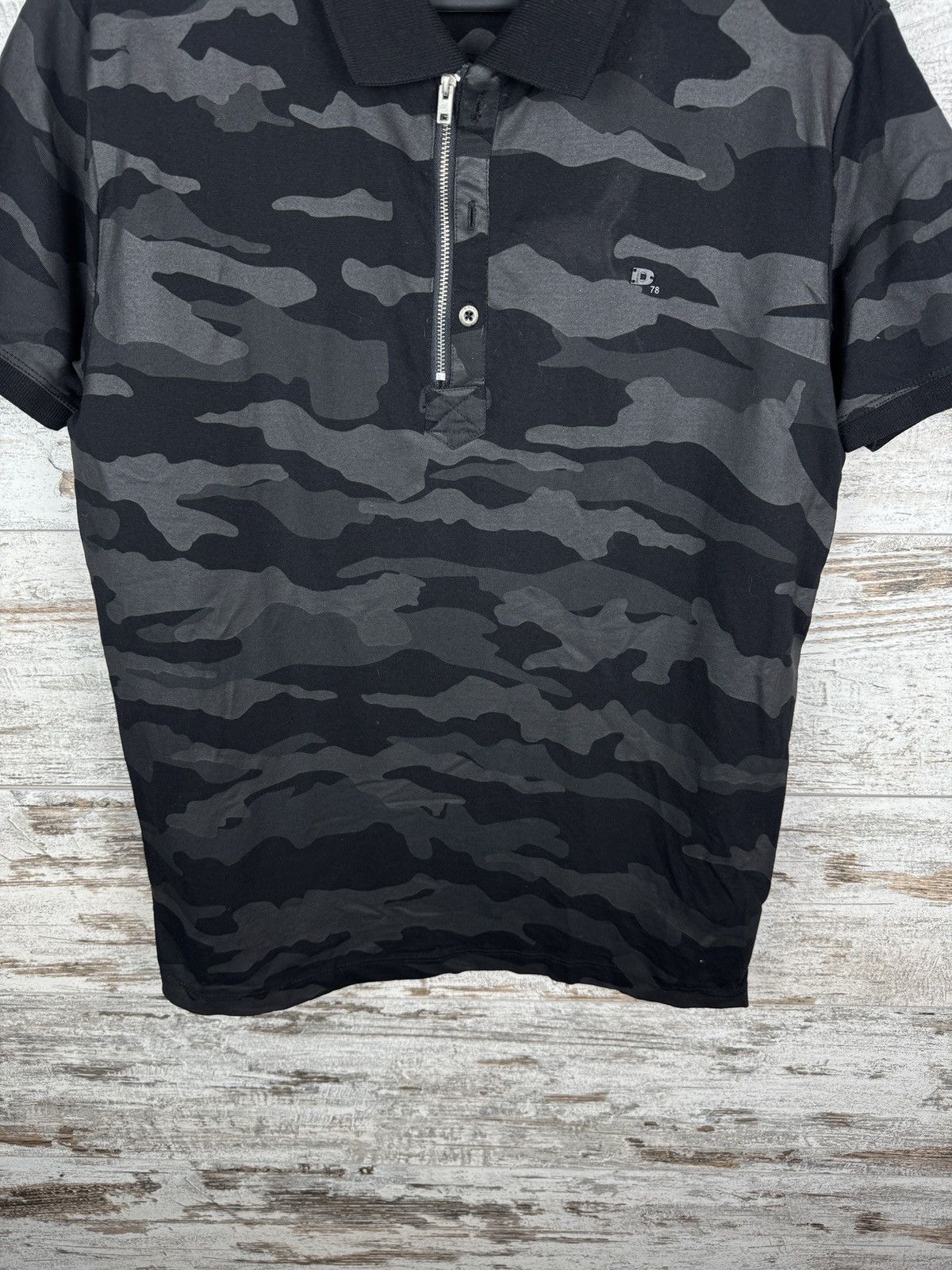 Diesel Diesel Camouflage Polo Shirt Black Grey Slim Fit Zip XS Size US XS / EU 42 / 0 - 4 Thumbnail