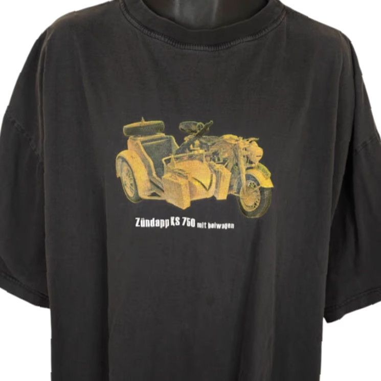 Vintage Rom88 Zundapp KS 750 T Shirt Mens 4XL Black Beiwagen Motorcycle With Sidecar T-Shirt Mens Regular Short Sleeve Crew Neck Vintage Biker Theme Size US XXL / EU 58 / 5 - 2 Thumbnail