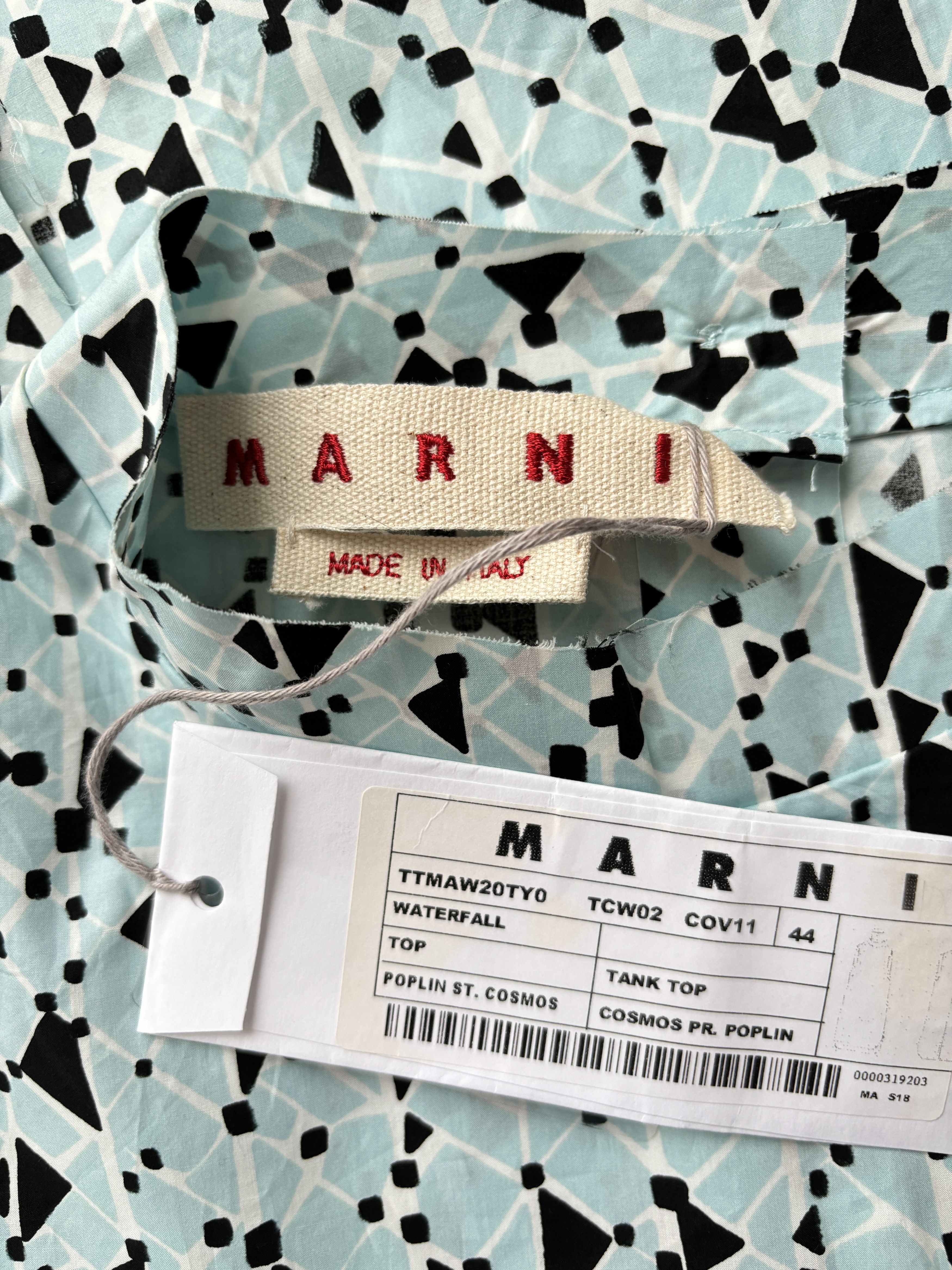 Marni ⚡️QUICK SALE⚡️Marni Turquoise Geometric Patterned Tank Top Size M / US 6-8 / IT 42-44 - 3 Thumbnail