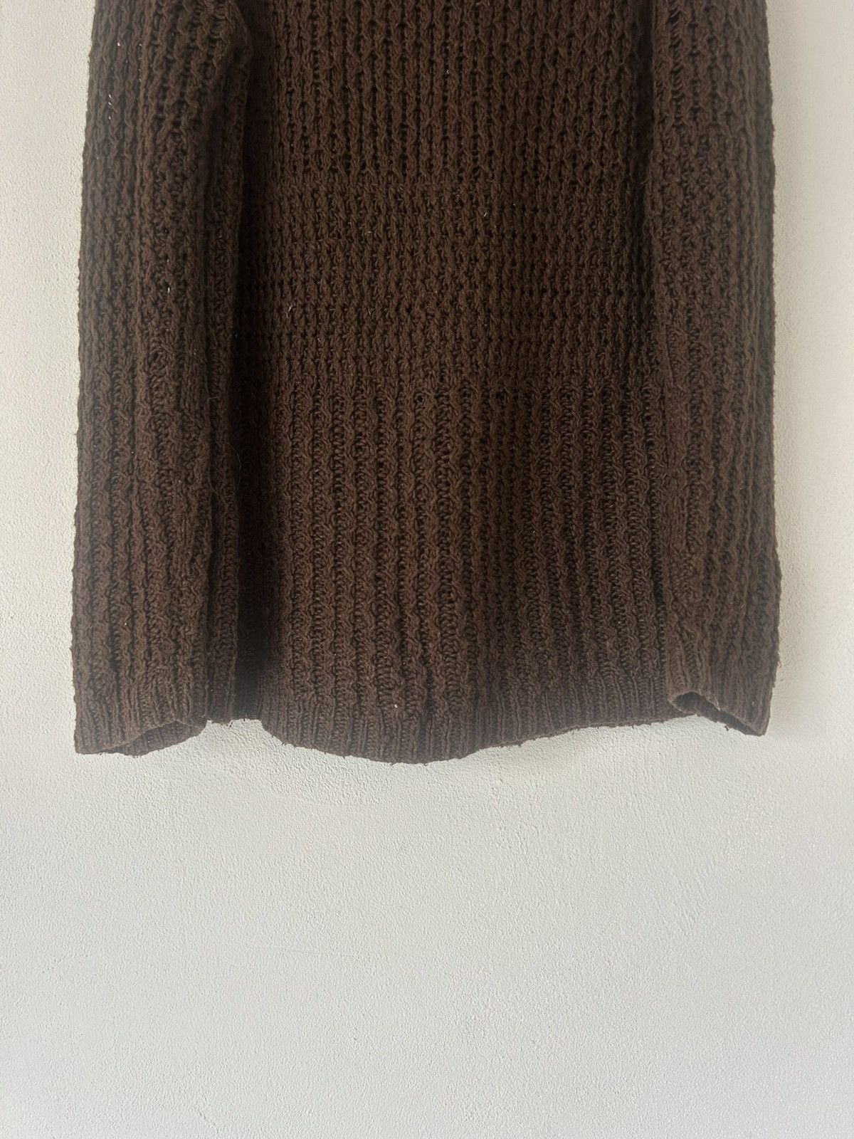 Dries Van Noten Brown Open-Knit Wool Sweater Size US M / EU 48-50 / 2 - 7 Thumbnail