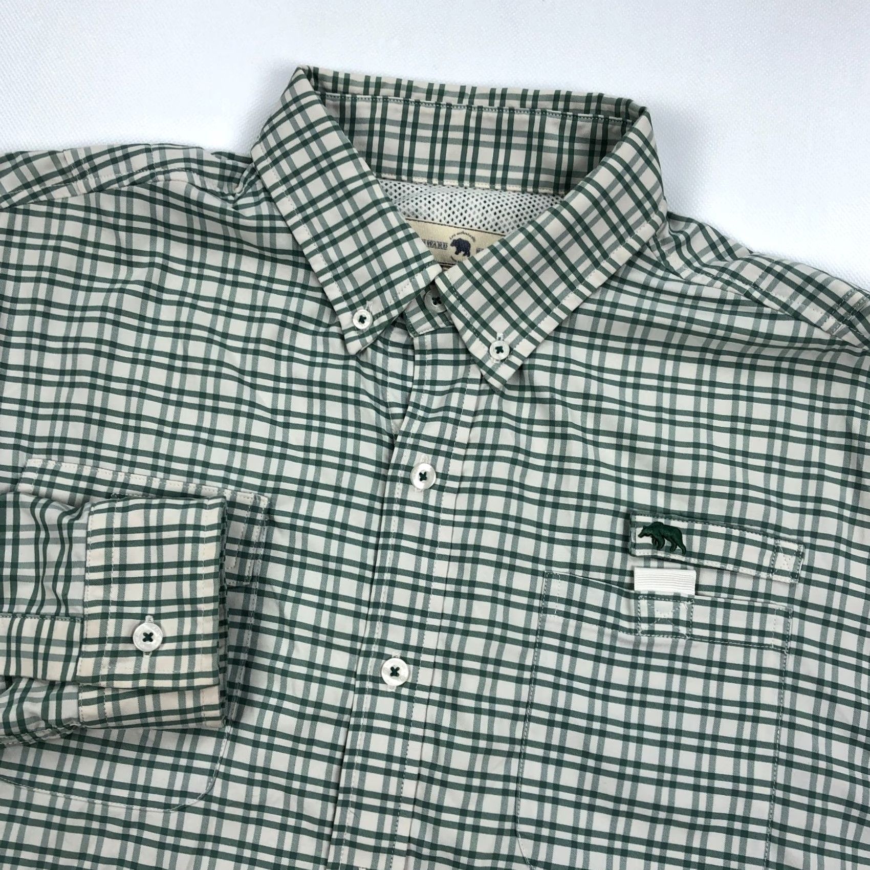 Vintage Onward Reserve Shirt Mens M Performance Nylon Green Gingham Check Shirt Size US M / EU 48-50 / 2 - 2 Thumbnail