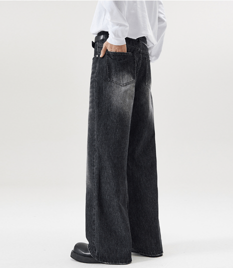 Japanese Brand Washed distressed trendy cleanfit loose jeans Size US 34 / EU 50 - 4 Thumbnail