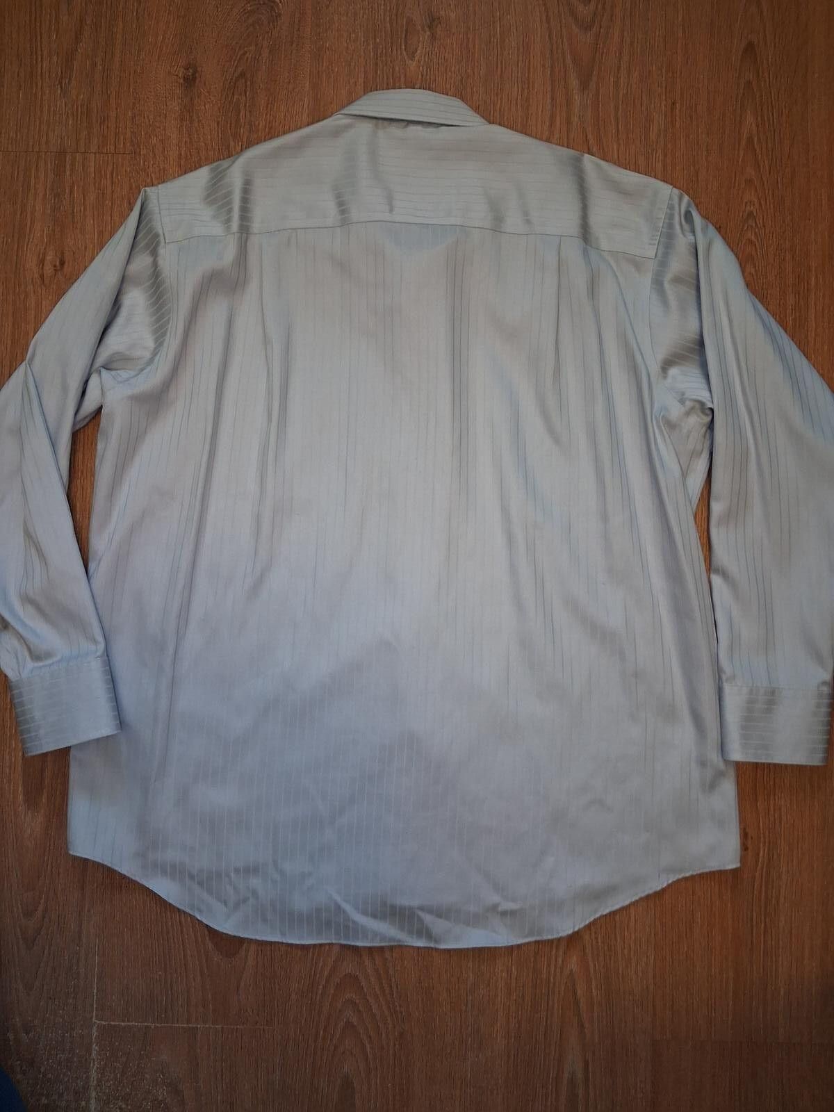 Donald Trump Donald Trump Dress Shirt 18-34/35 2XL Gray Striped Cotton Size 48R - 6 Thumbnail