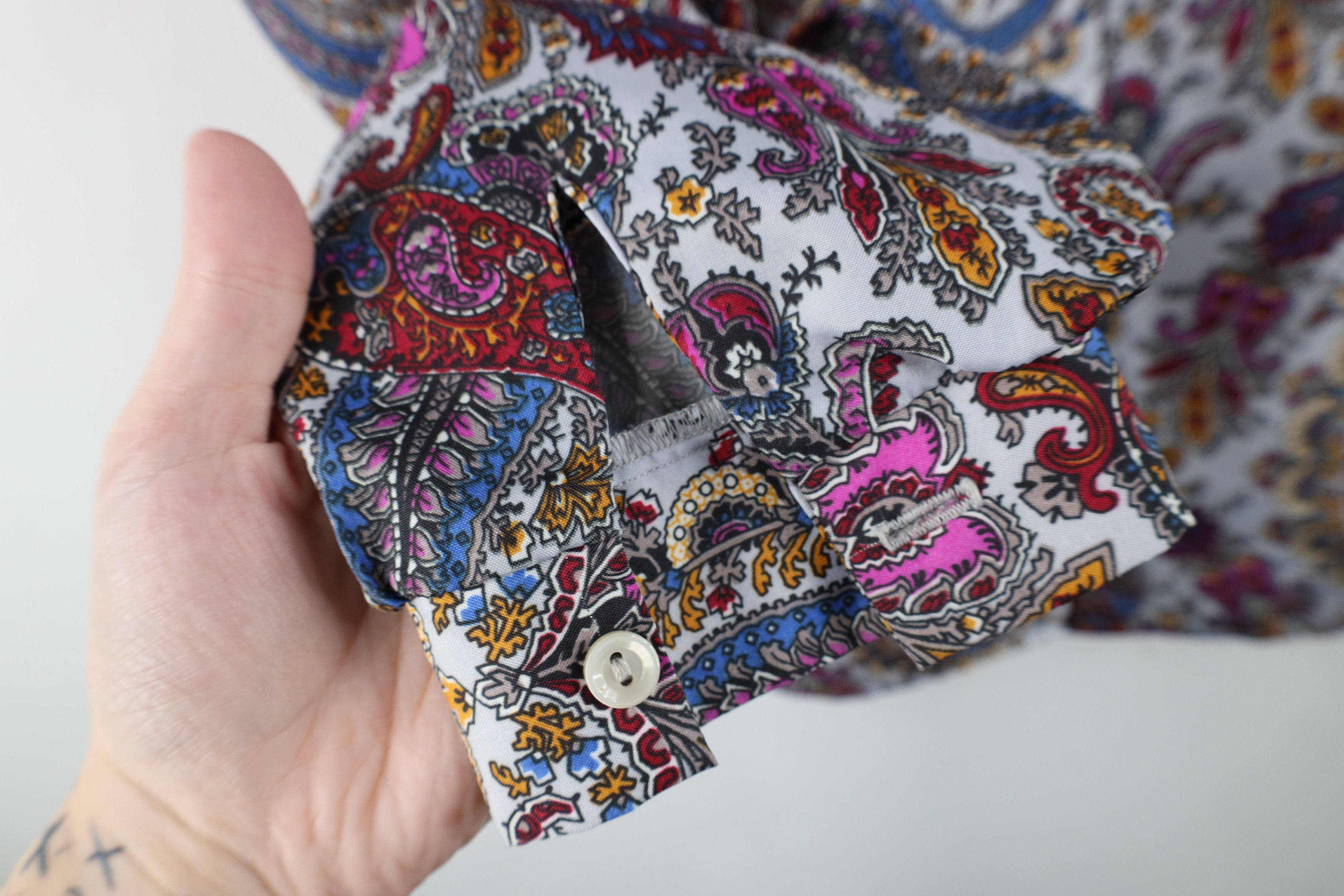 Vintage Vintage 60s 70s Streetwear Paisley Ruffled Button Shirt USA Size XL / US 12-14 / IT 48-50 - 8 Thumbnail