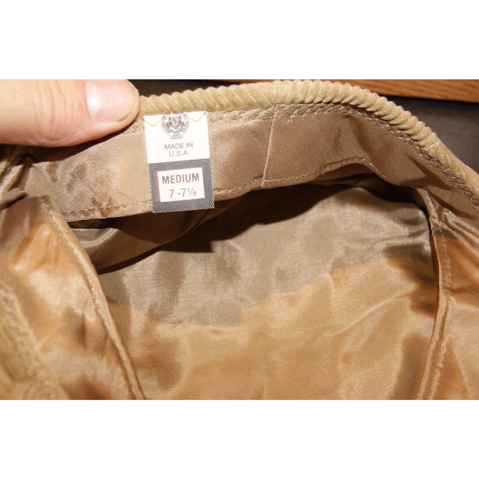 Other VTG Corduroy Cabbie Newsboy Hat Satin Lined Union USA M Size ONE SIZE - 7 Thumbnail