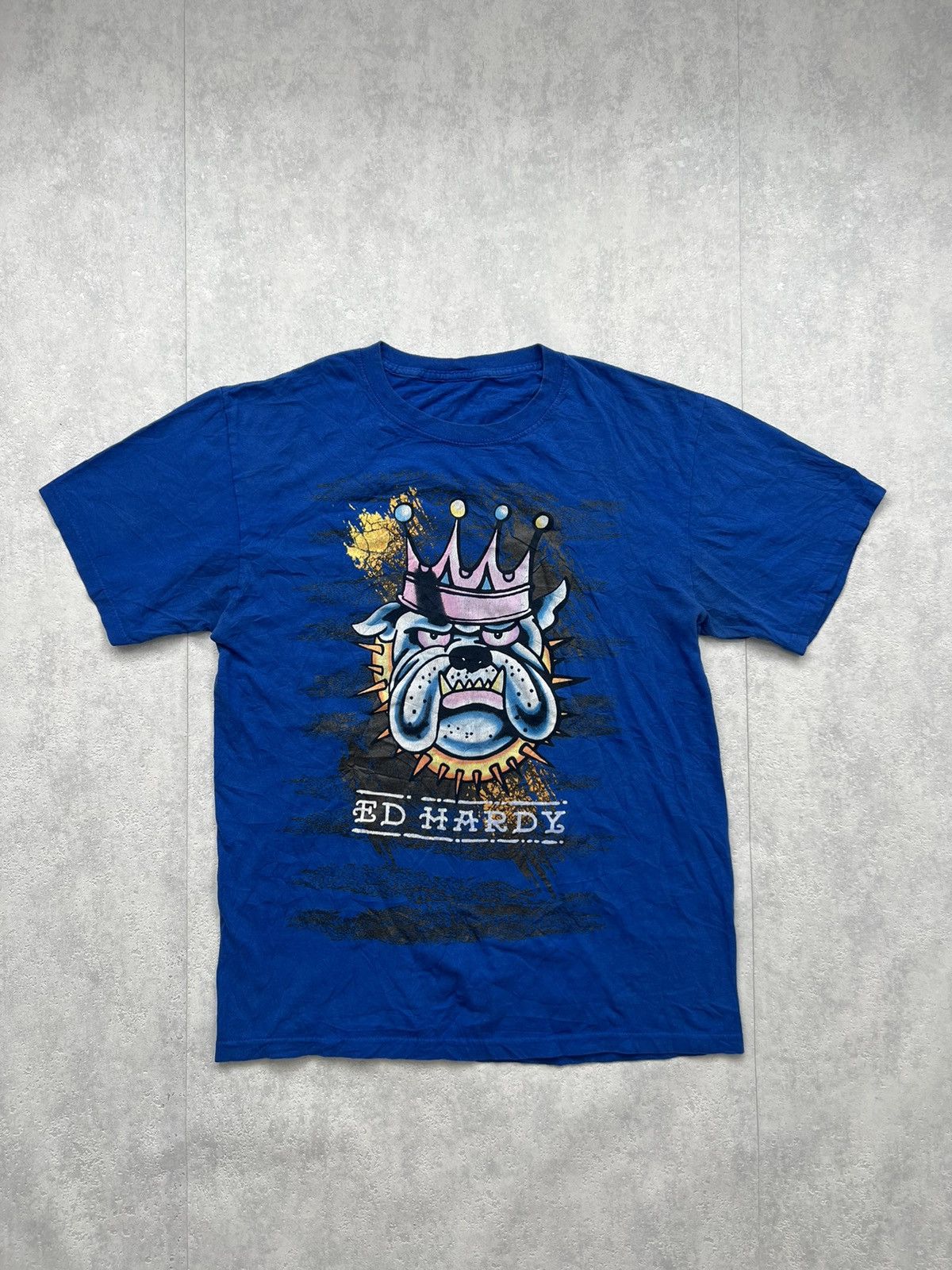Ed Hardy 00's ED HARDY ROYAL KING BULLDOG RARE VINTAGE TEE Y2K Size US M / EU 48-50 / 2 - 1 Thumbnail
