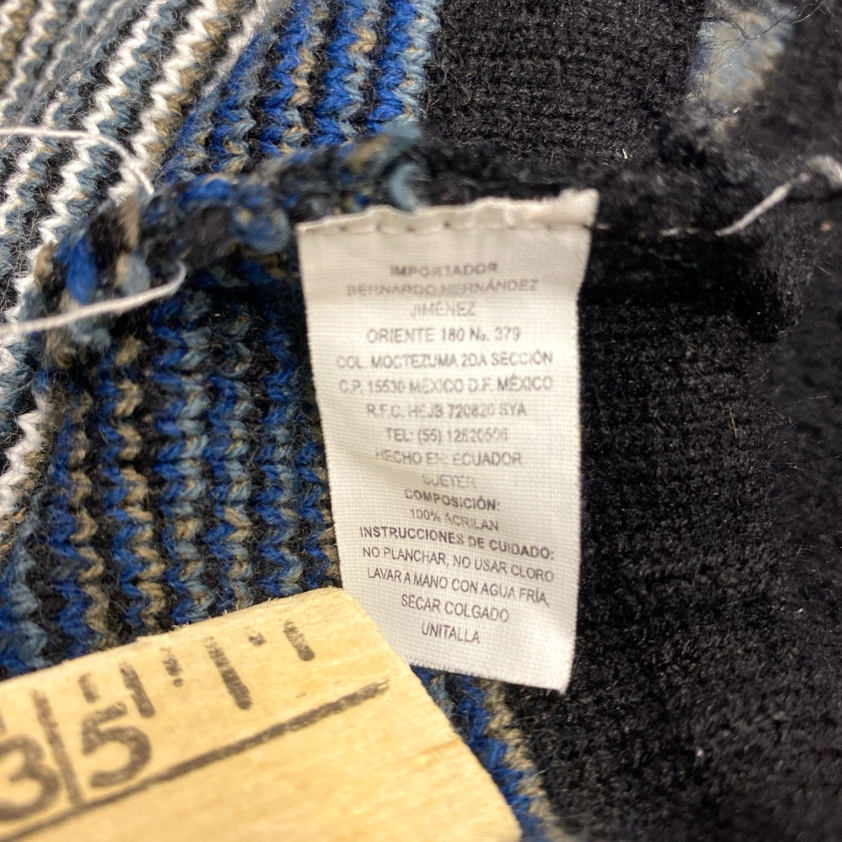 Native RUMINAHUI Full Zip Wool Jacket Hoodie Men Large Blue Size US L / EU 52-54 / 3 - 4 Thumbnail