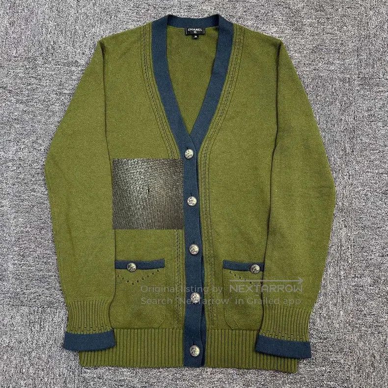 Other Chanel V-neck dark green and blue border contrasting colou Size XS / US 0-2 / IT 36-38 - 6 Thumbnail