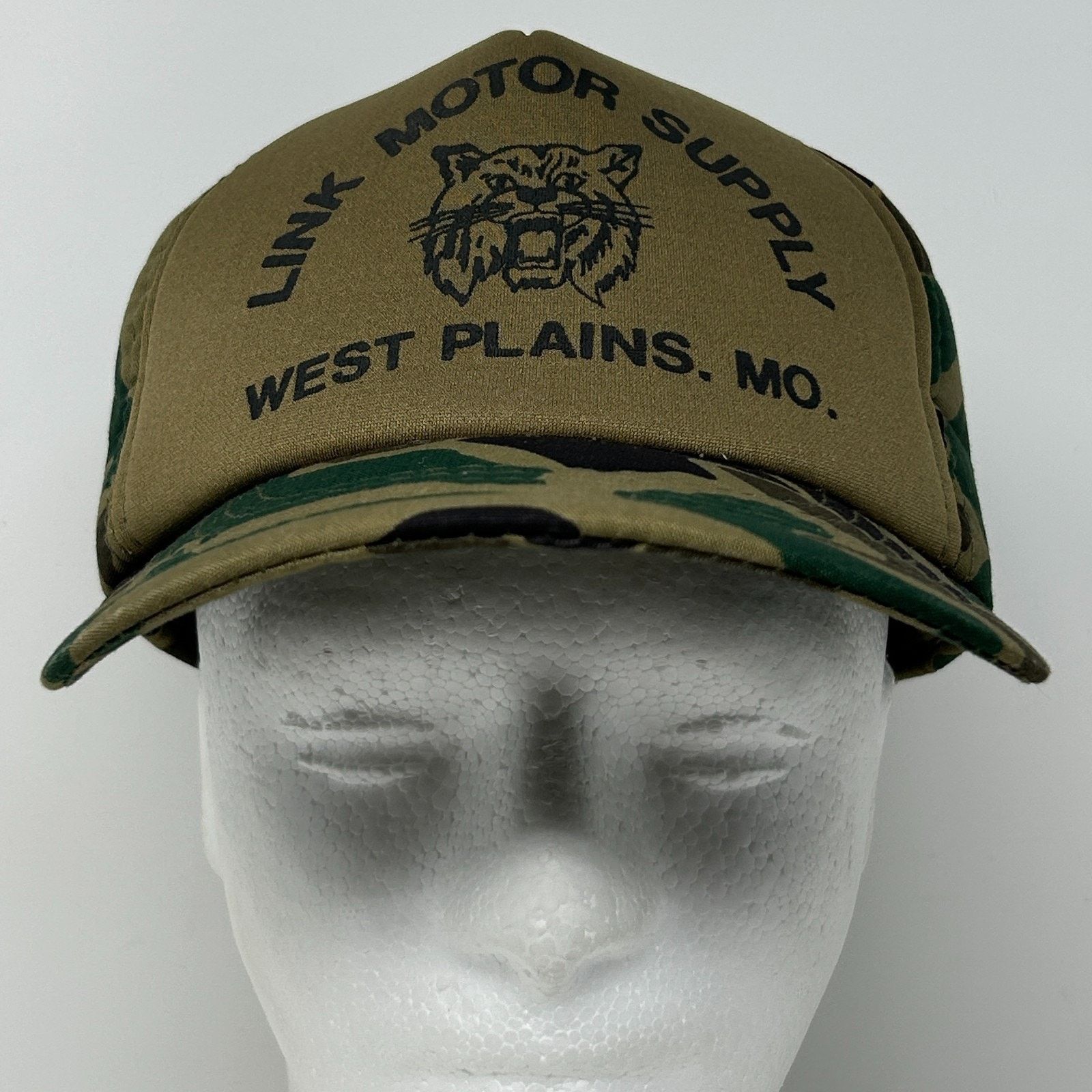 Vintage Vintage 80s Link Motor Supply Hat Baseball Cap Camouflage Size ONE SIZE - 2 Thumbnail