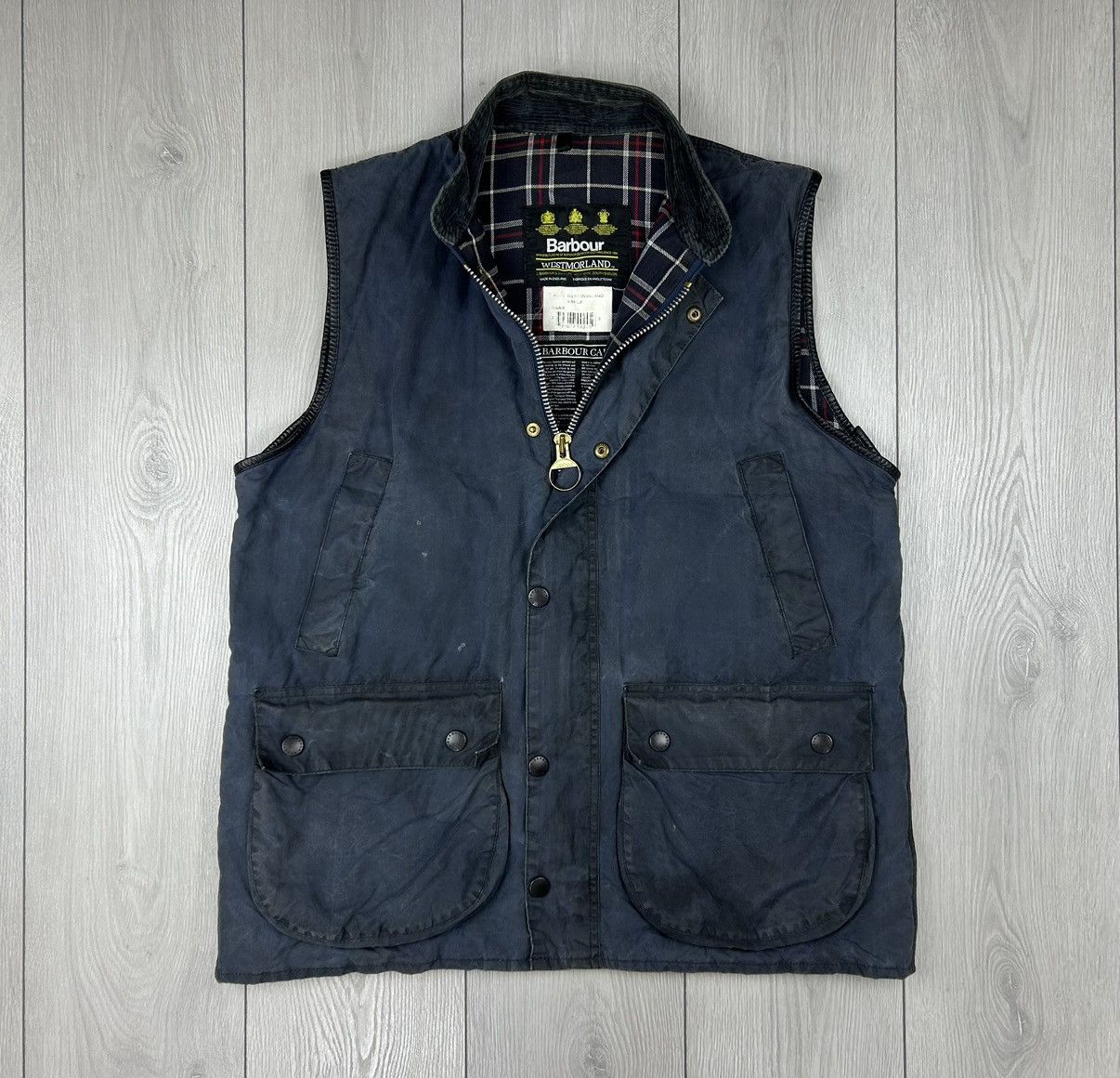 Barbour Westmorland Wax Men Vest Navy Size L