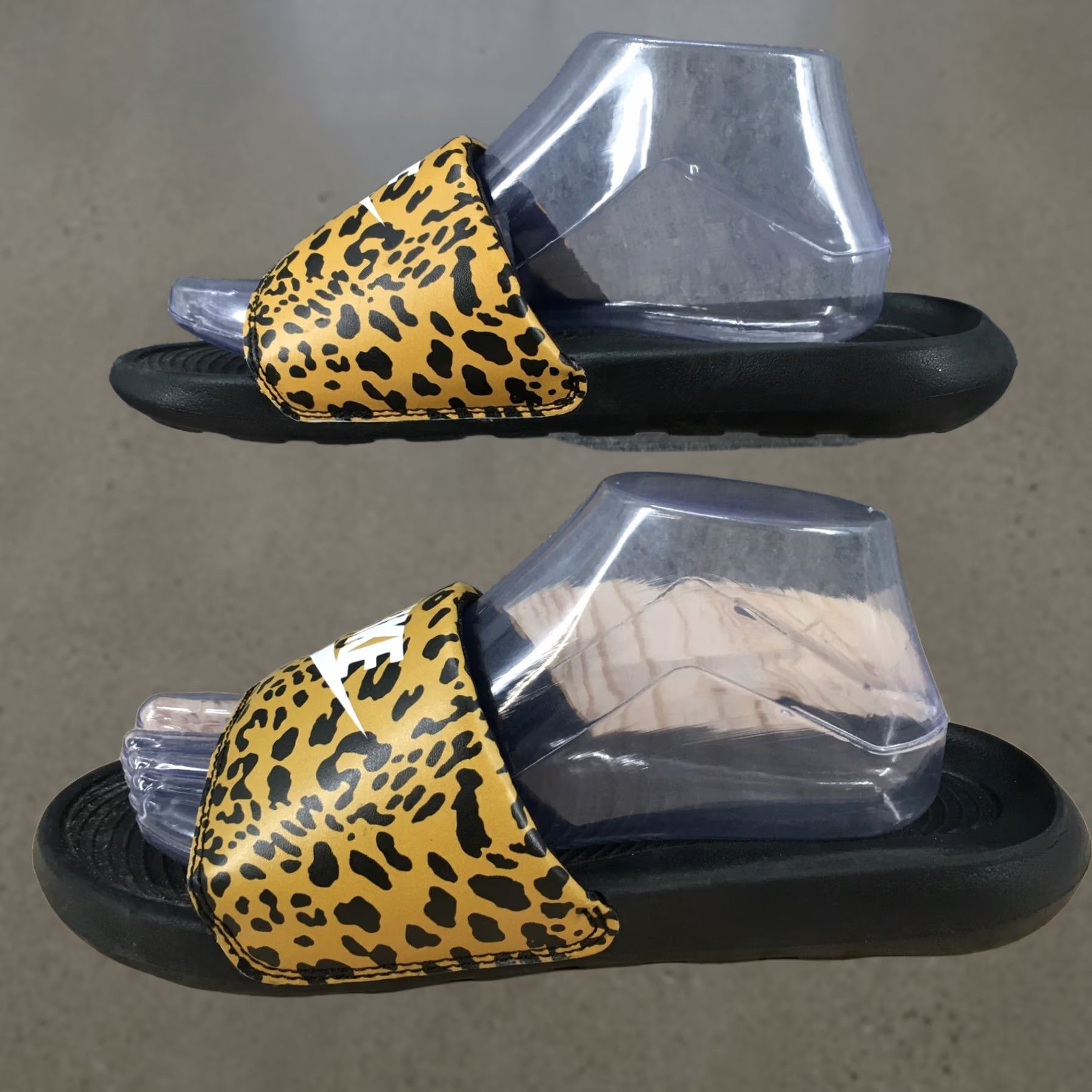 Nike Nike Sandals Women Victori One Slide Cheetah Print Yellow Flat Slip-On Casual Size US 9 / IT 39 - 1 Thumbnail