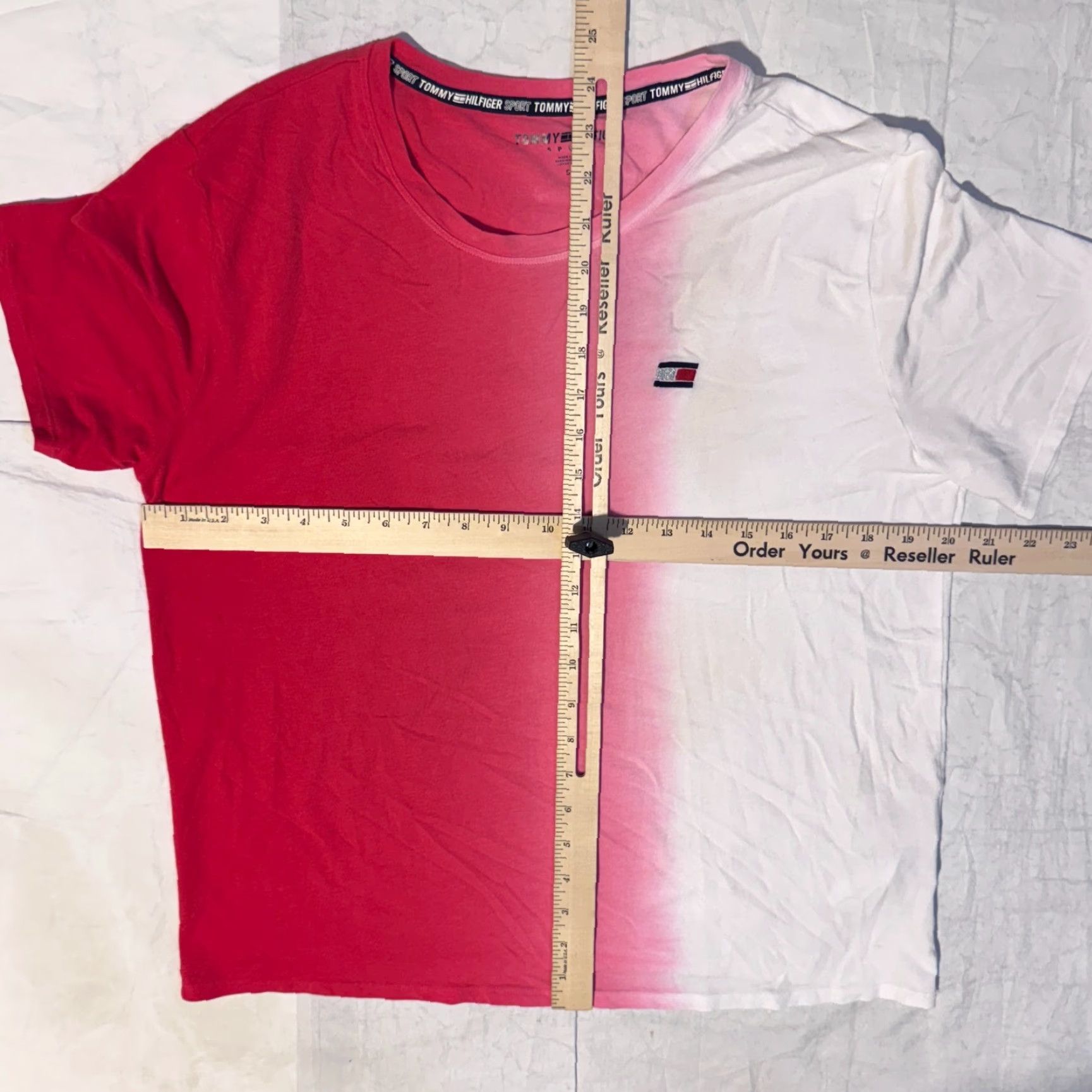 Tommy Hilfiger Tommy Hilfiger Sport Red & White Ombre Soft Stretchy Tshirt - Small Size S / US 4 / IT 40 - 4 Thumbnail