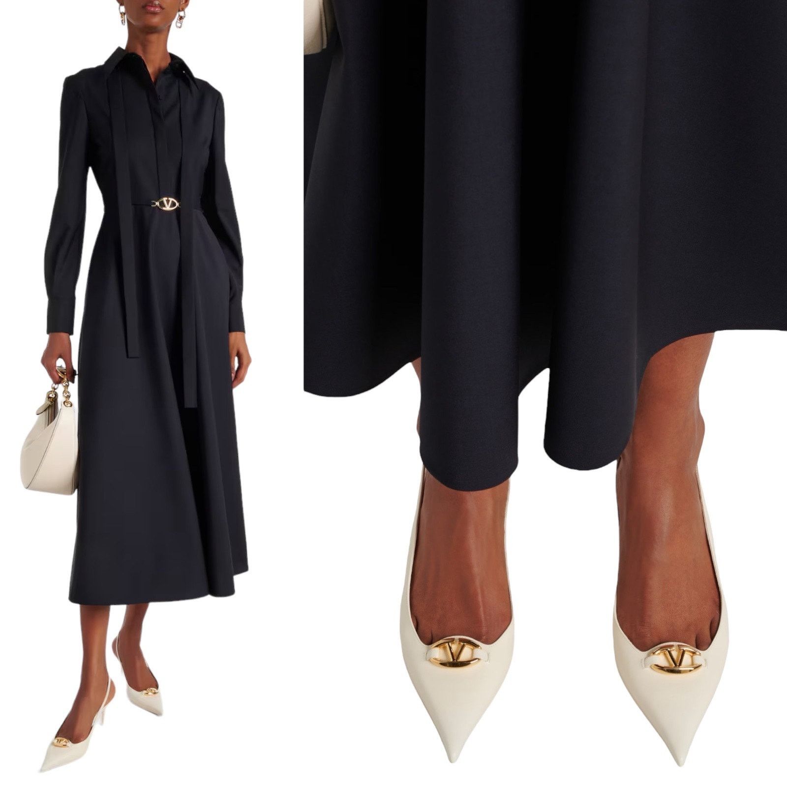 Valentino Two-Tone Lace And Leather Foliefoliage Pumps | Grailed