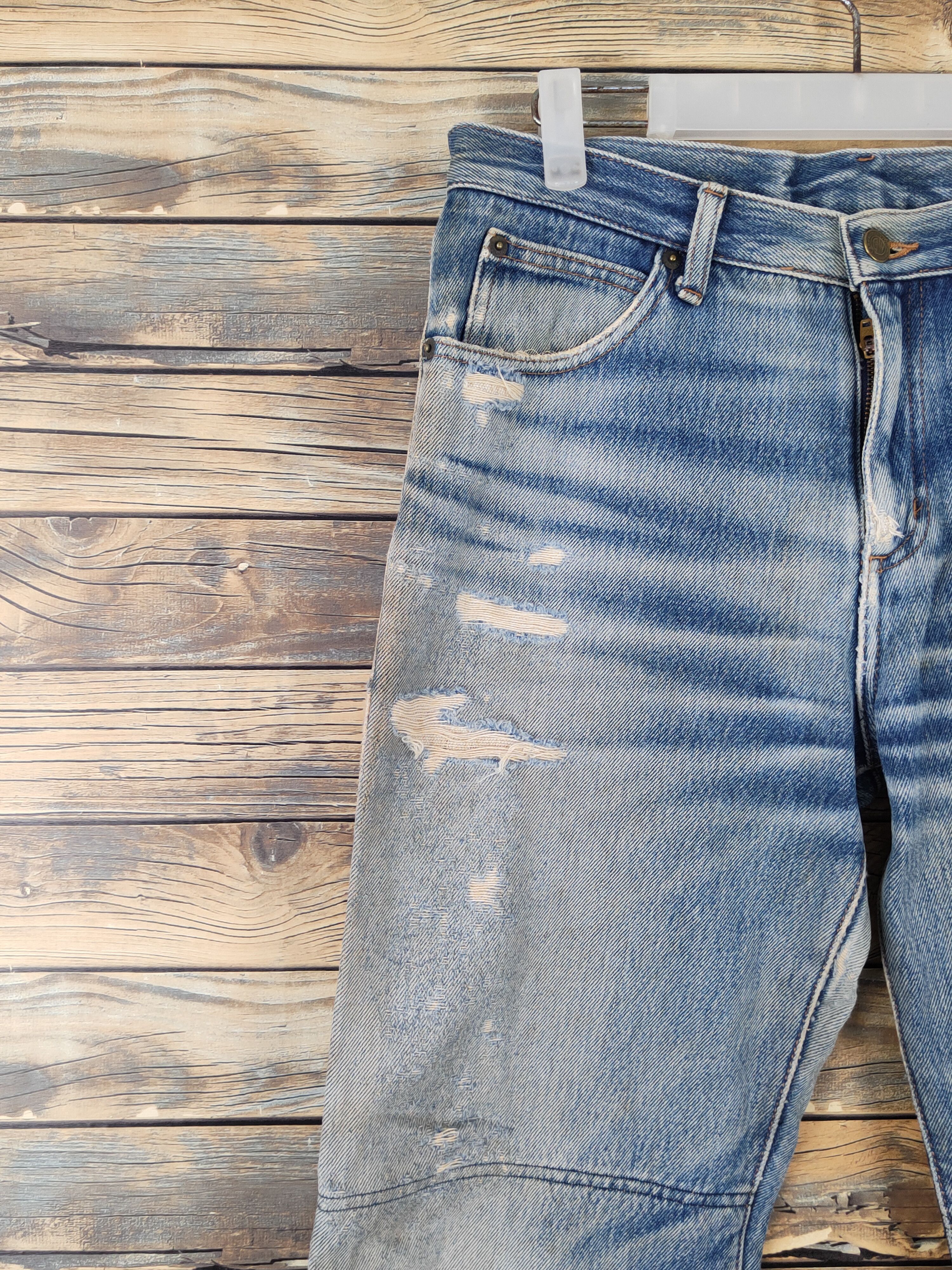 Goldwin Goldwin Blue Distressed Ripped Jeans #W1797 Size US 31 - 3 Thumbnail