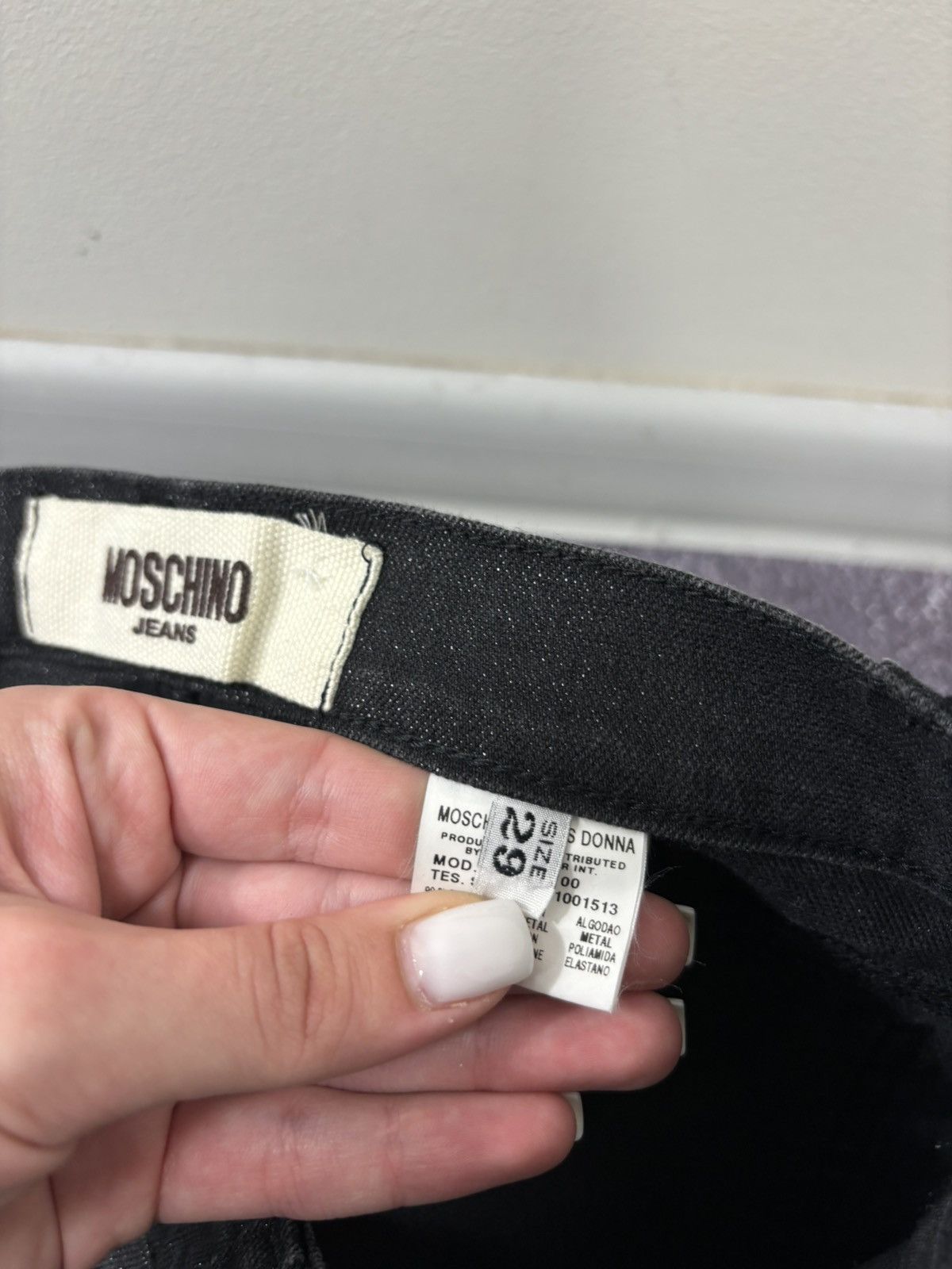 Moschino Vintage Moschino Women’s Skinny Fit Luxury Black Denim Jeans Size 29" - 10 Thumbnail