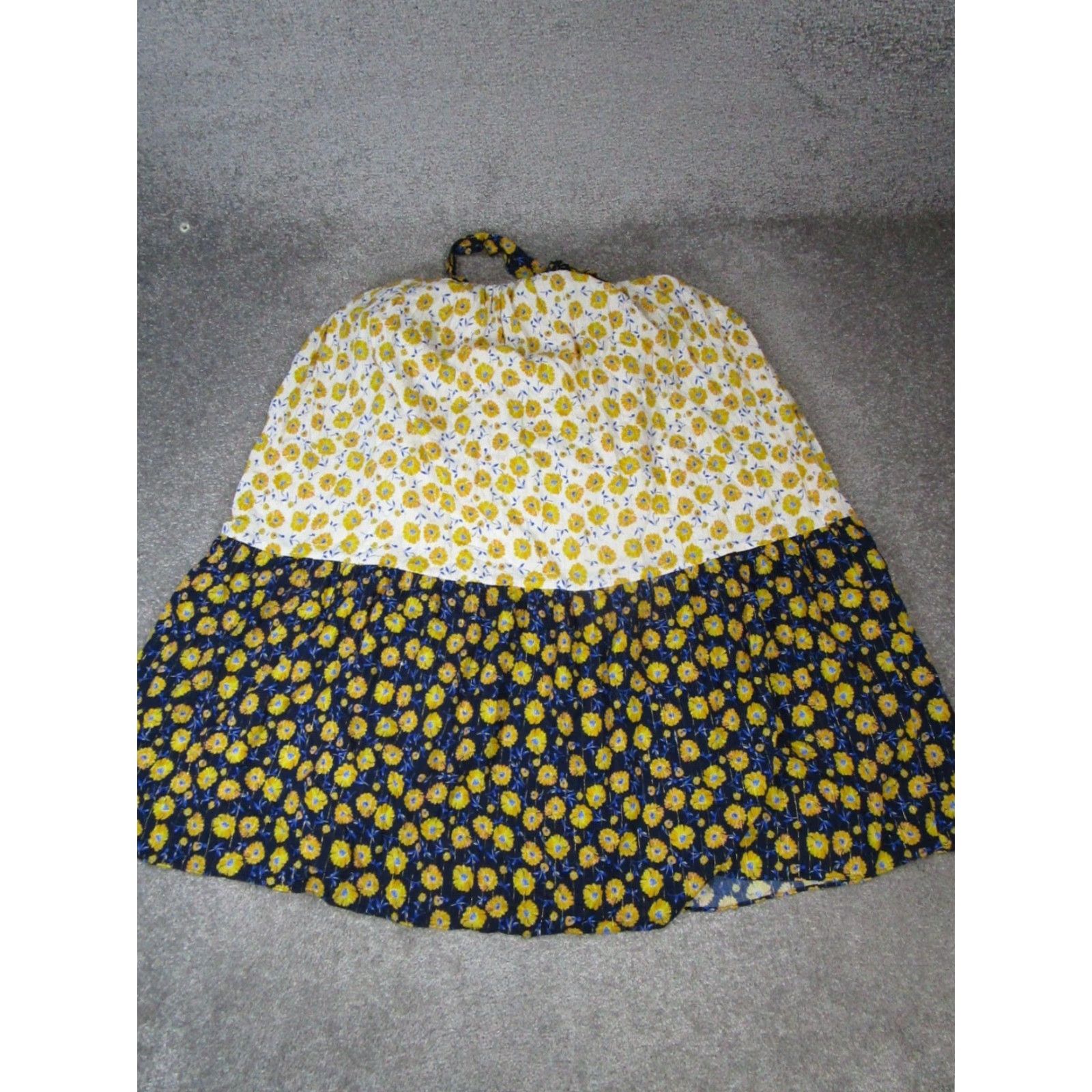 Vintage SHOSHANNA Floral Dress Womens Large Yellow Blouson Halter Knee Length Casual Party Size L / US 10 / IT 46 - 2 Thumbnail
