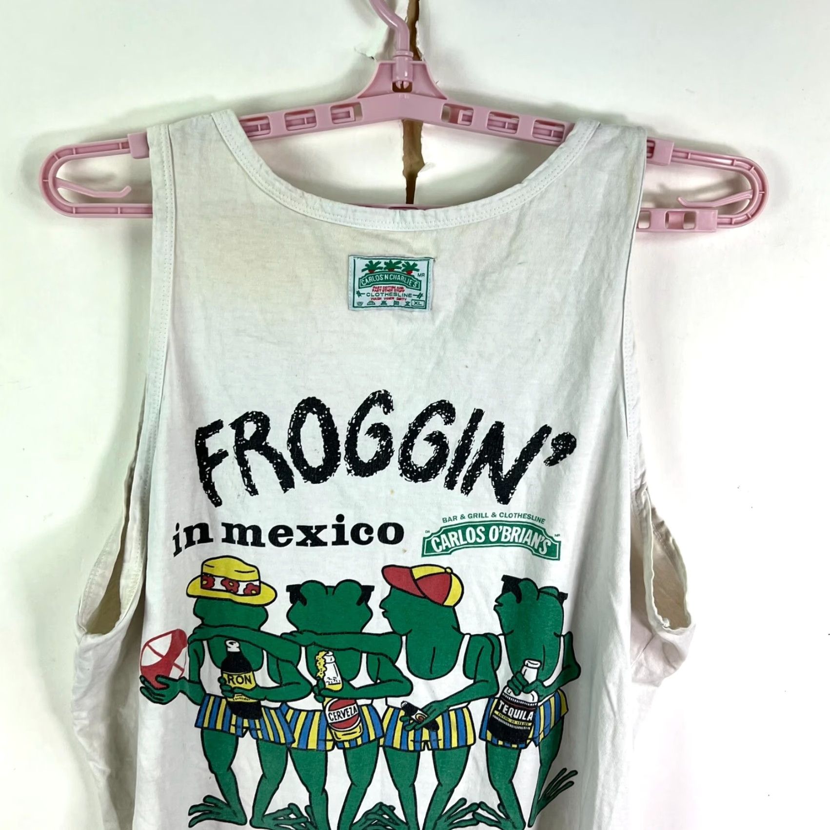 Vintage VINTAGE Carlos O'Brian's Froggin Puerto Vallarta Tank Top Mens XL Distressed Size US XL / EU 56 / 4 - 3 Thumbnail