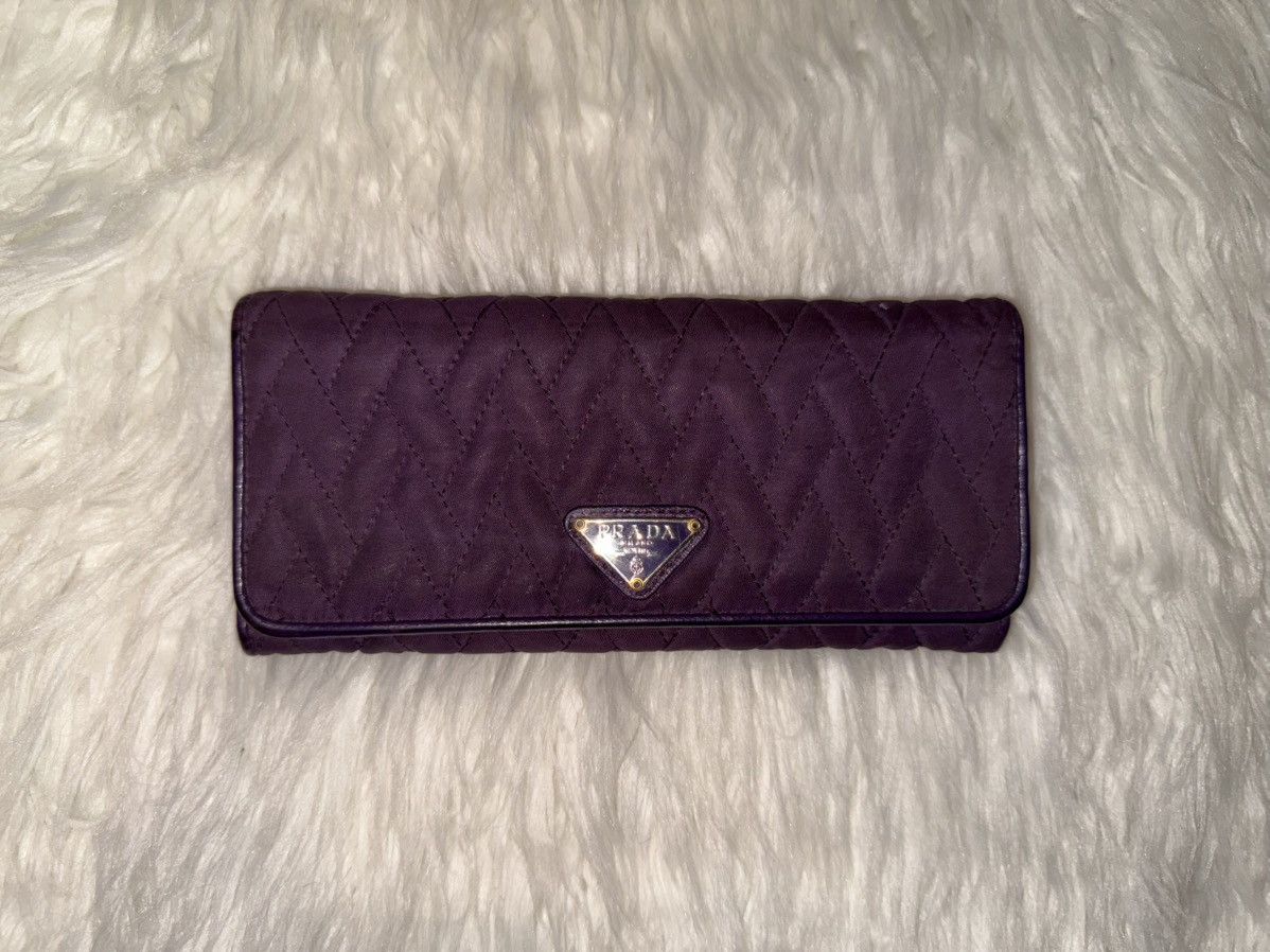 Prada Prada Purple Quilted Nylon Wallet Size ONE SIZE - 1 Thumbnail