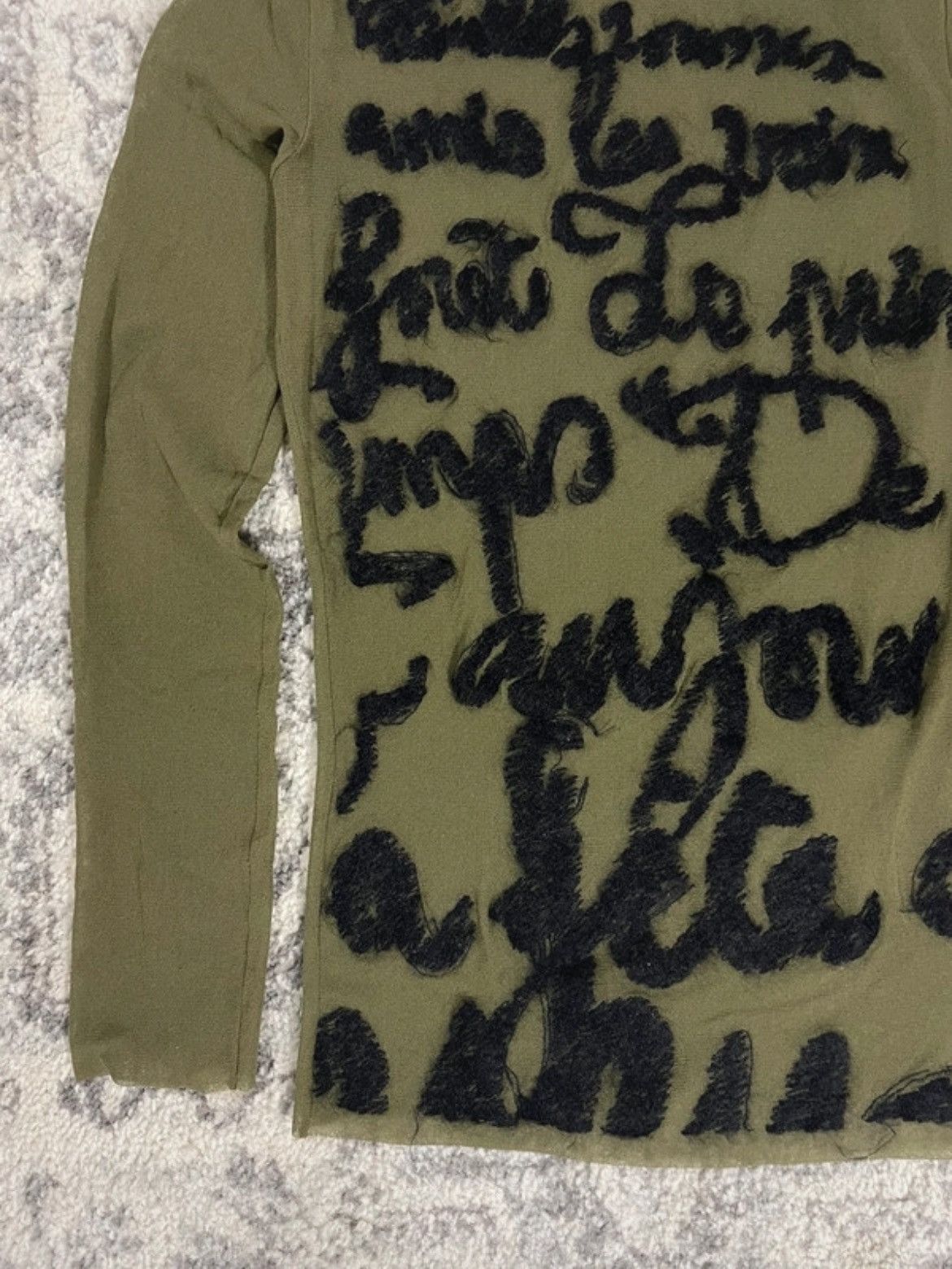 Jean Paul Gaultier Khaki Poem Meshtop by Jean Paul Gaultier Size M / US 6-8 / IT 42-44 - 4 Thumbnail