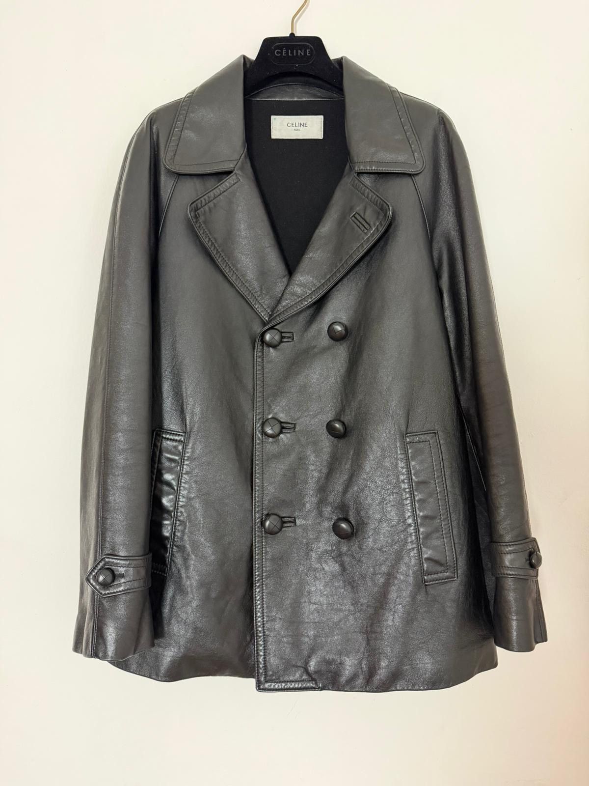 Celine FW22 Leather Cabane Jacket Peacoat Ultra Rare by Hedi Size US M / EU 48-50 / 2 - 1 Thumbnail