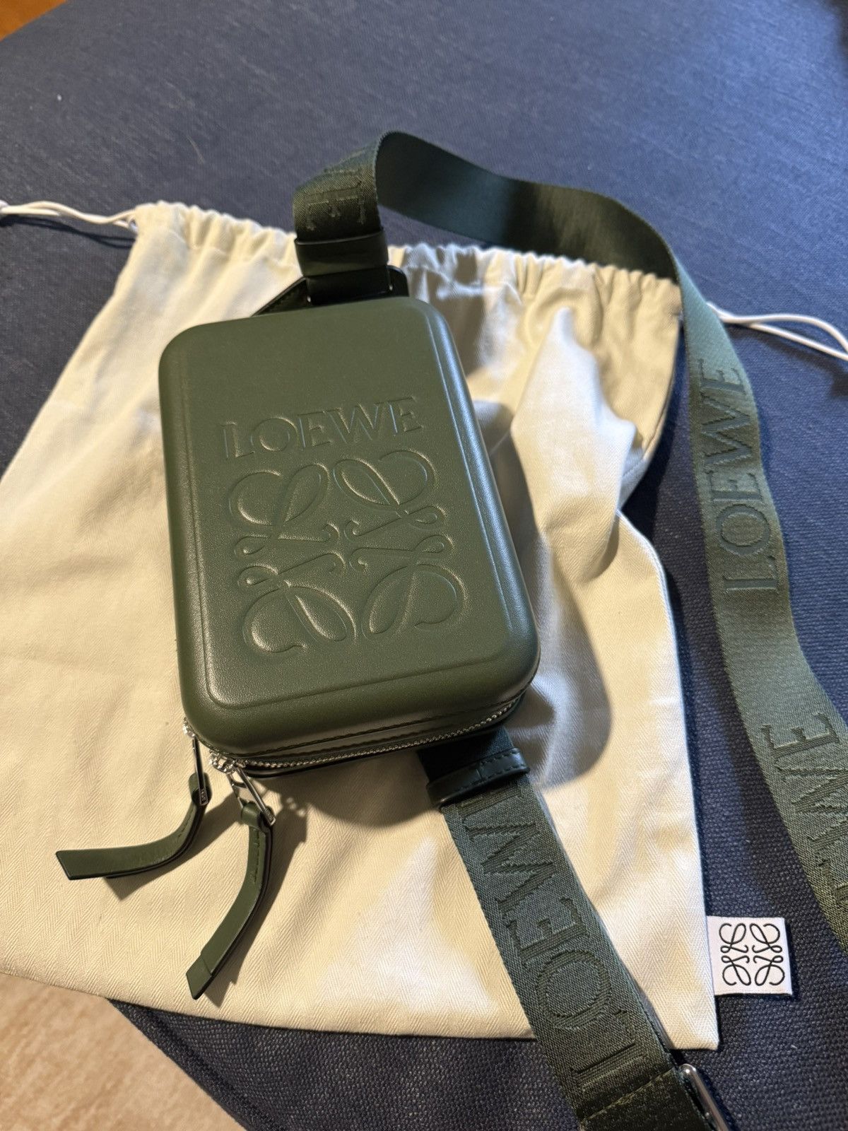 Loewe Loewe Men’s Leather Crossbody Bag - Hunter Green Size ONE SIZE - 1 Thumbnail