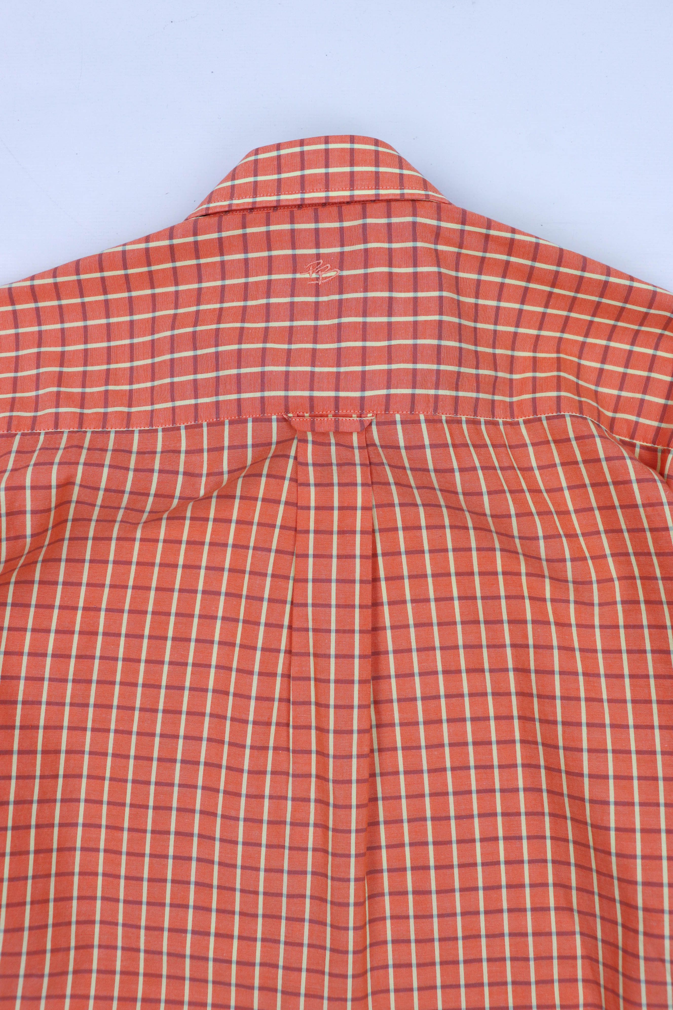 Pierre Balmain Pierre Balmain Vintage 90s Checkered Light Orange LS Shirt Size US M / EU 48-50 / 2 - 9 Thumbnail