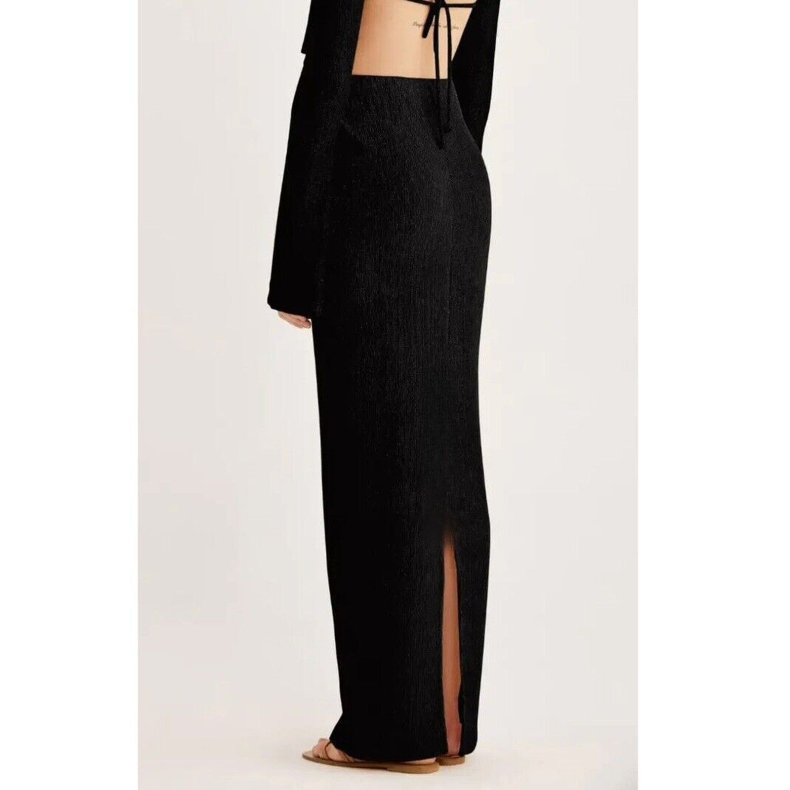 Other NWT Rumer Black High Waist Pencil Tucker Maxi Back Slit S Size 26" / US 2 / IT 38 - 5 Thumbnail