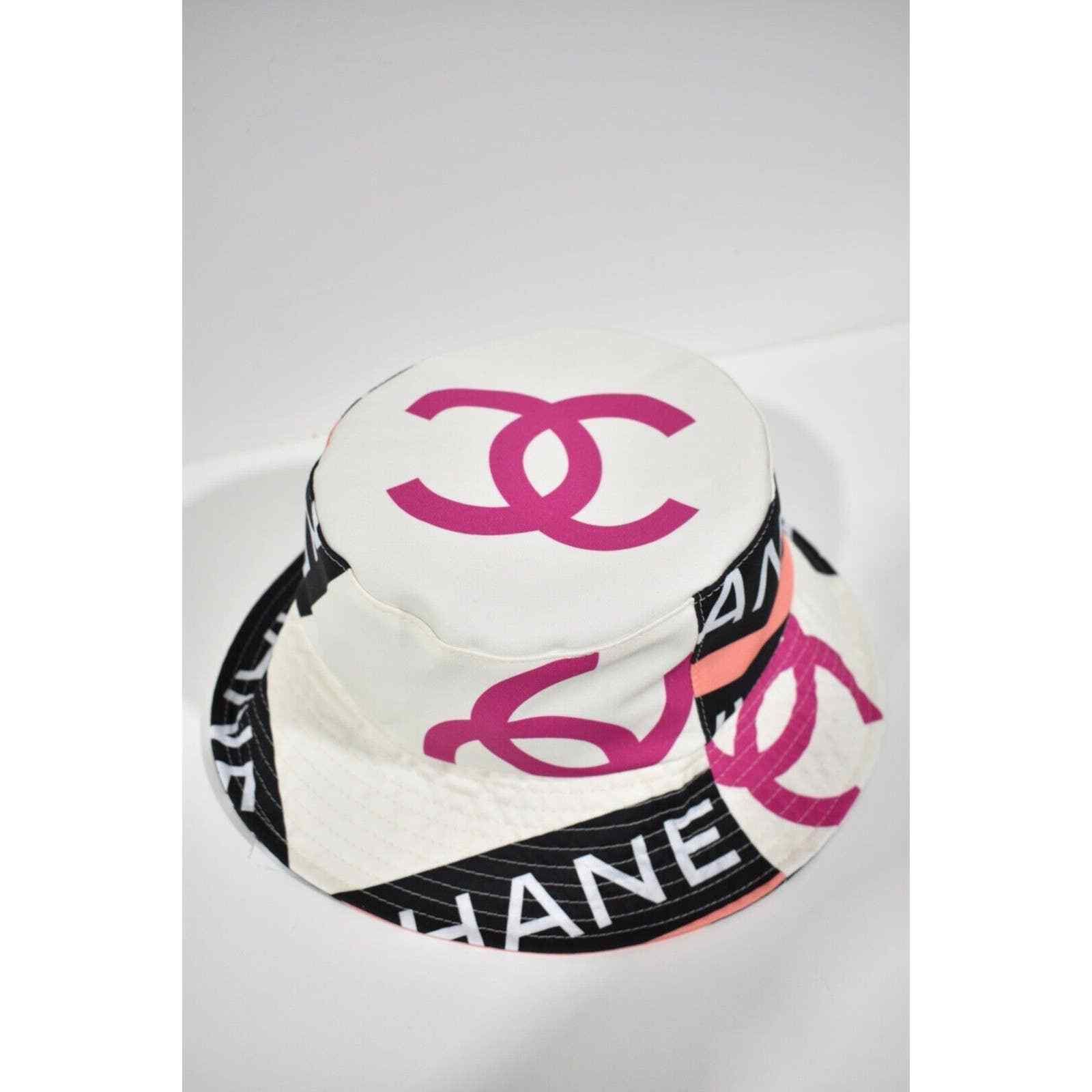 Chanel 22S Fabric CC Logo Sun Cloche Bucket Hat Small S