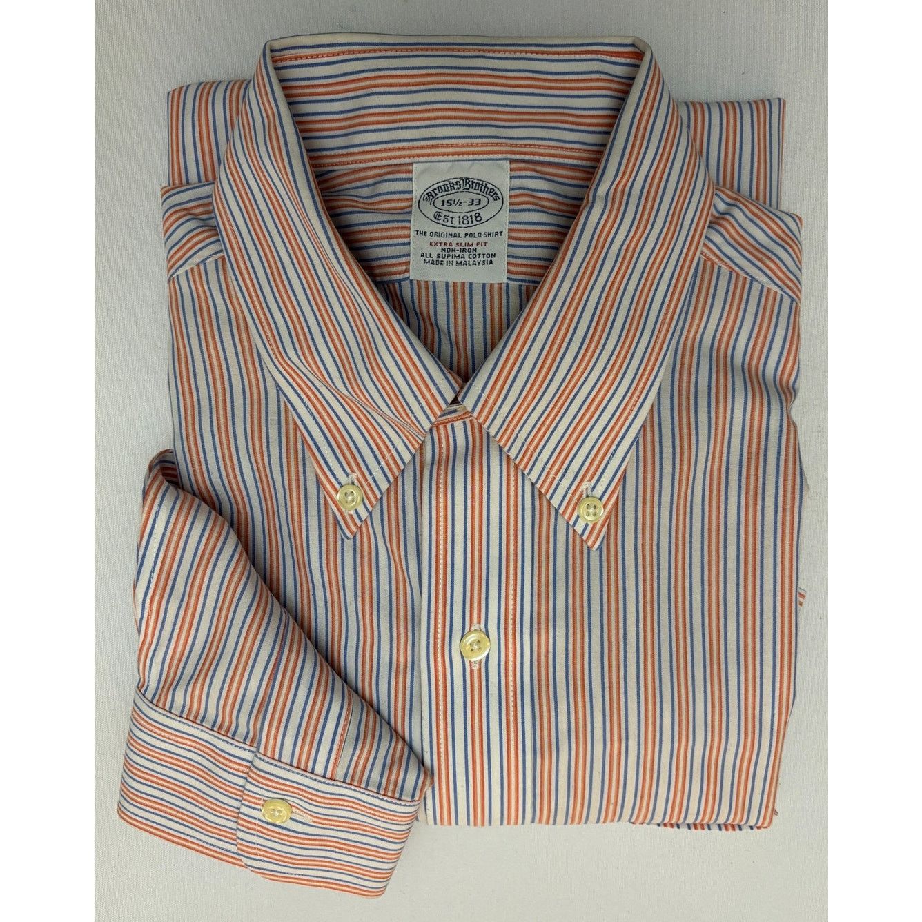 Brooks Brothers BROOKS BROTHERS X Slim Fit Stripe Dress Shirt | 15 1/2 - 33 Size US M / EU 48-50 / 2 - 11 Thumbnail