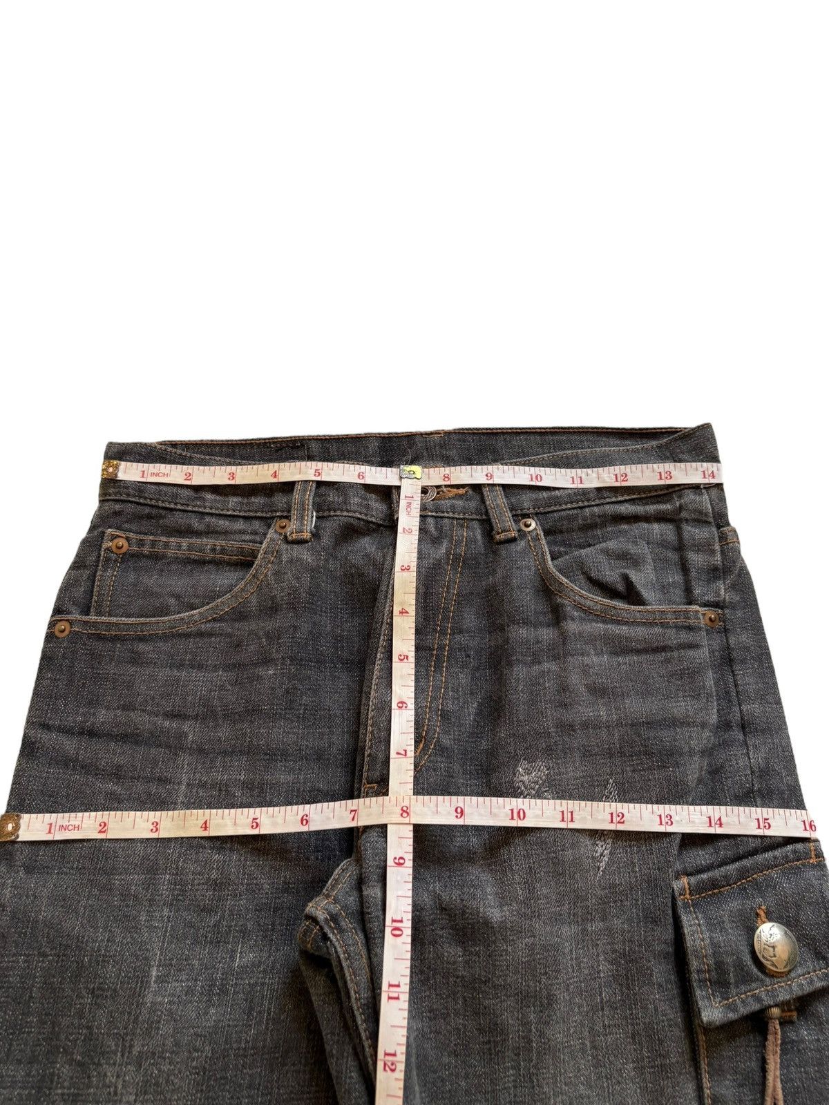 Designer × Japanese Brand Vintage Japanese Brand Cargo Faded Wash Flare Jeans Size US 29 - 12 Thumbnail