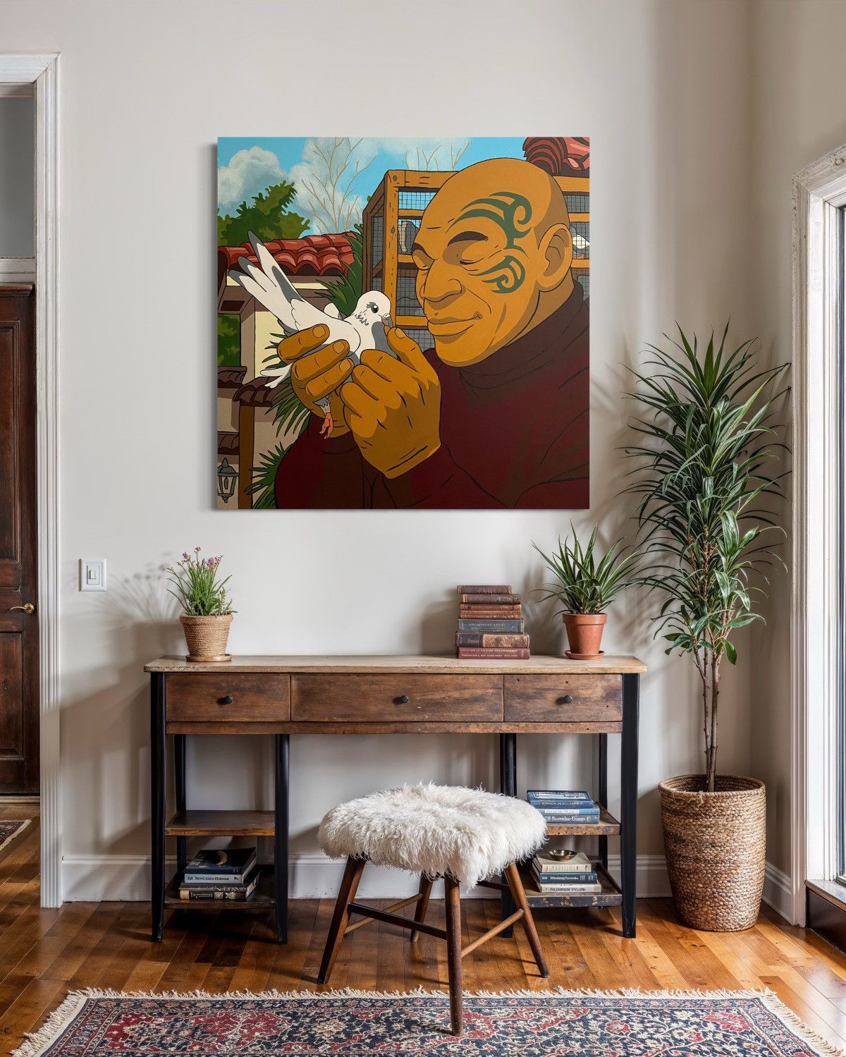 Vintage Mike Tyson Acrylic Picture 100x100cm Rare 1of1 Handmade Size ONE SIZE - 3 Thumbnail