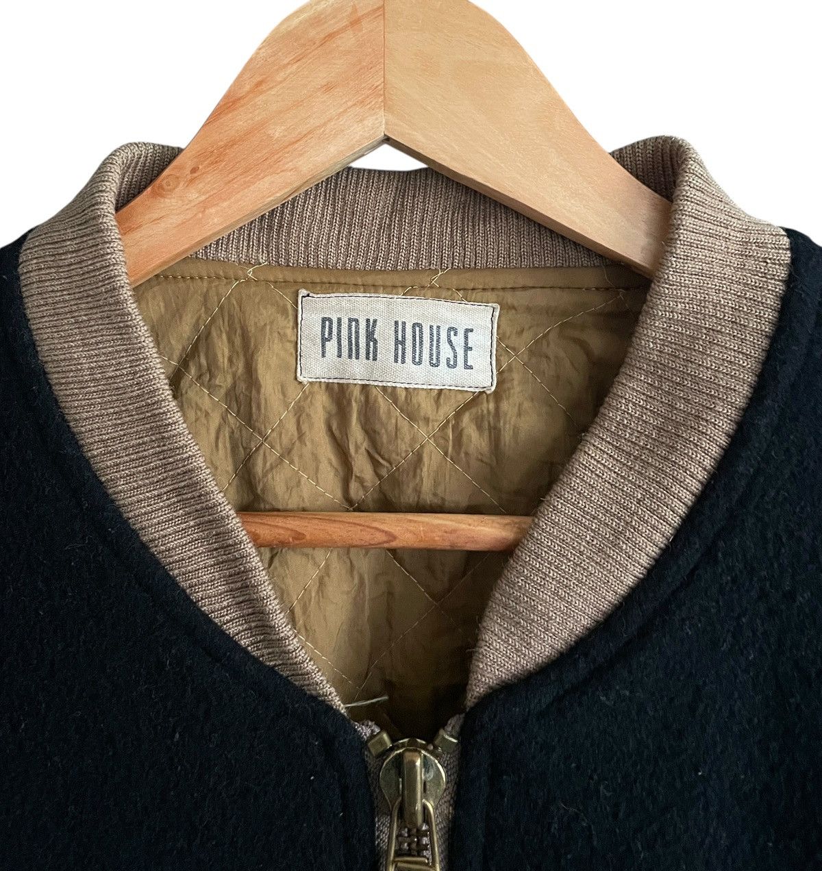 Pink House Very Rare Design Vintage Pink House Wool Bomber Jacket 1990s Size US XL / EU 56 / 4 - 7 Thumbnail