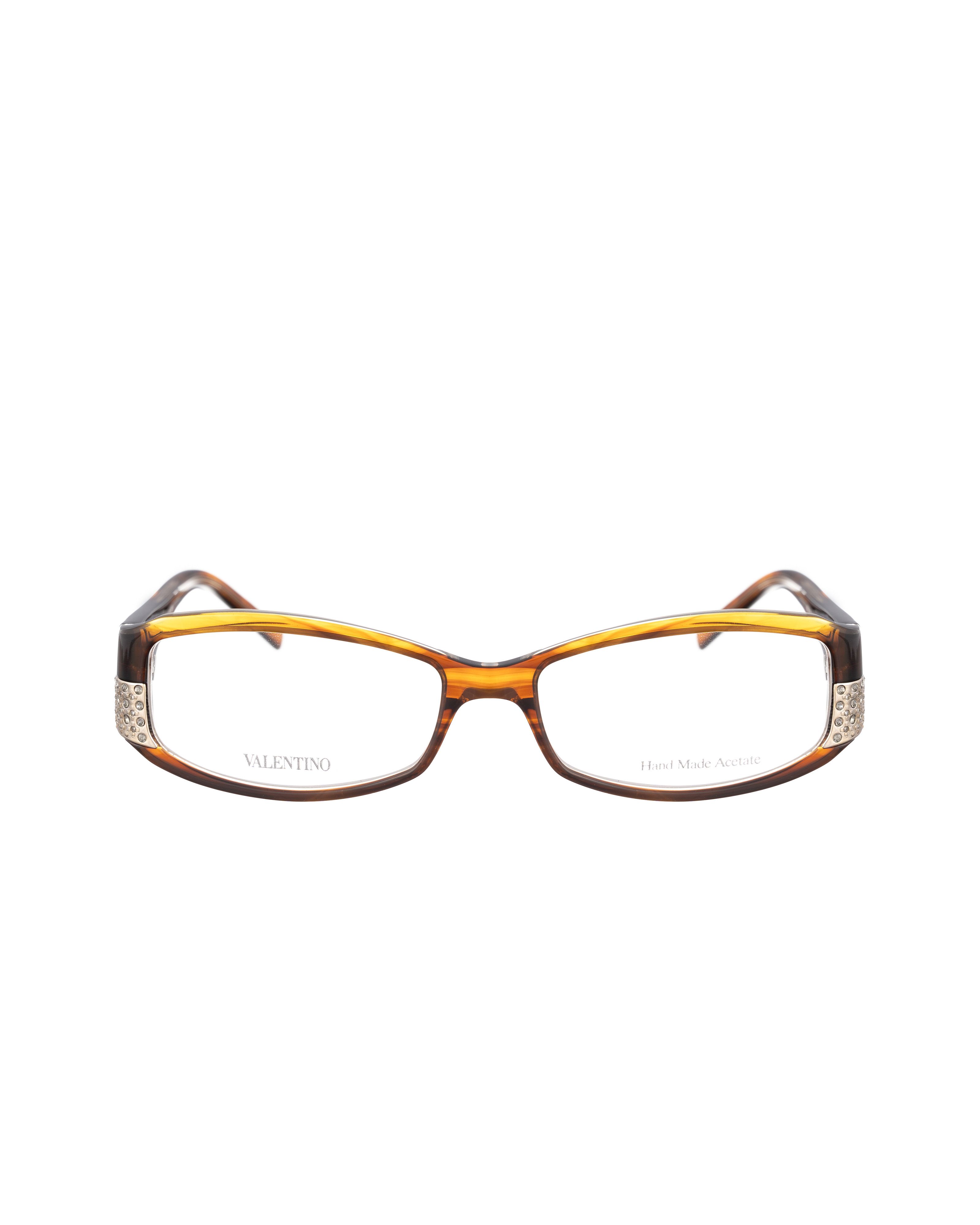 Valentino Valentino 00s Brown Transparent Glasses with Rhinestones Size ONE SIZE - 1 Thumbnail