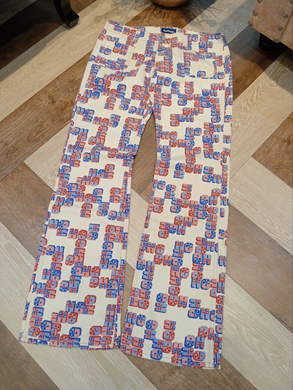 Hysteric Glamour RARE HYSTERIC GLAMOUR VINTAGE LOGO PRINT FLARED PANTS Size US 32 / EU 48 - 2 Thumbnail