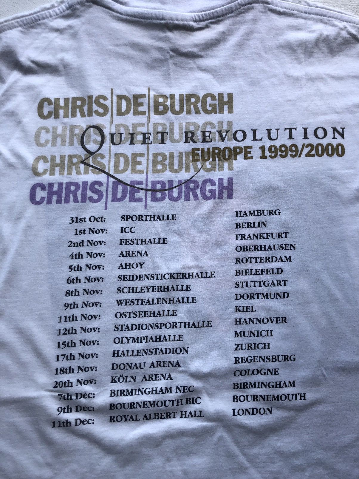Band Tees Chris De Burgh Quiet Revolution Very Vintage Europe Tour Tee Size US L / EU 52-54 / 3 - 6 Thumbnail