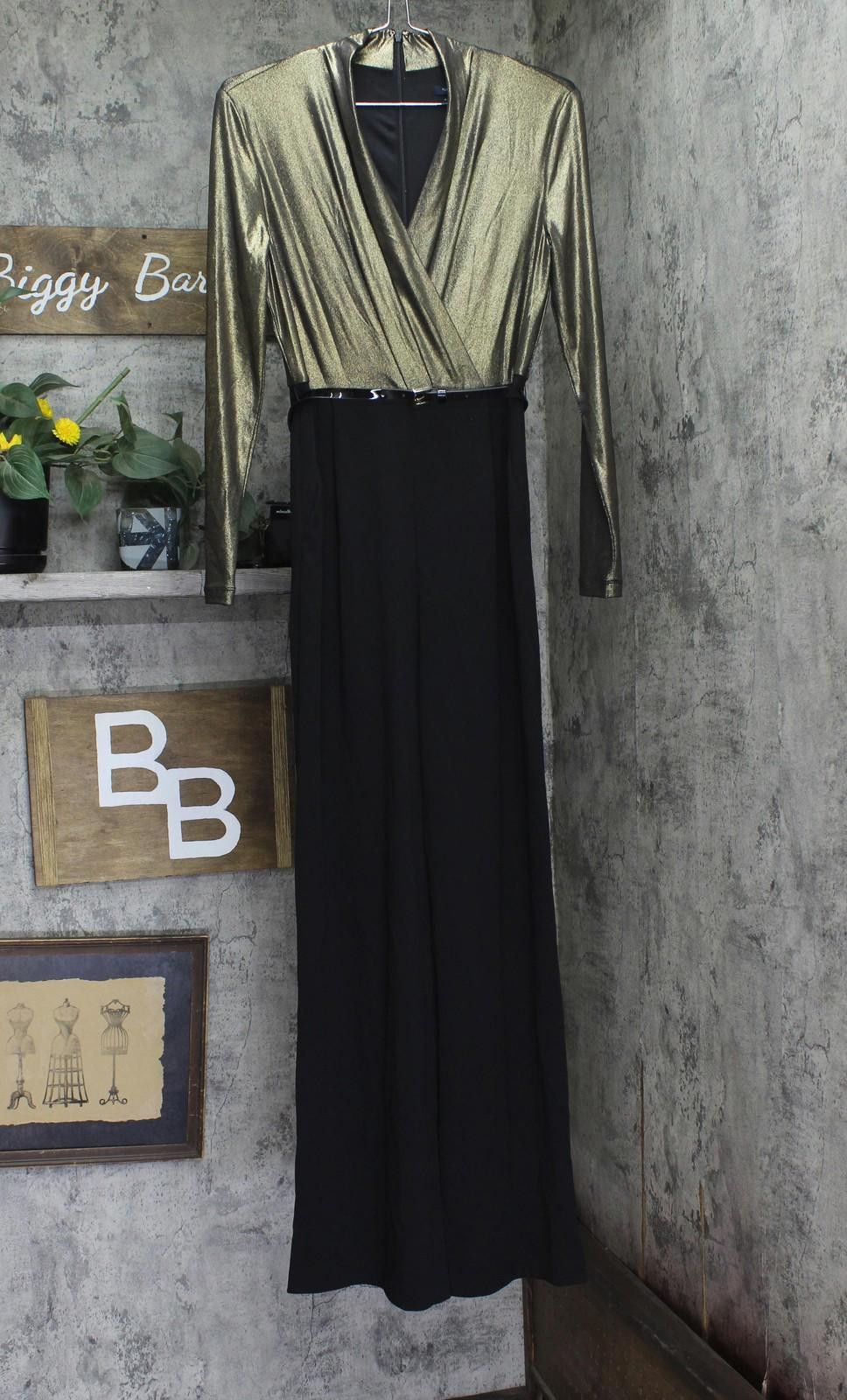 Nwt Tommy Hilfiger Faux Scuba Crepe Jumpsuit Black / Gold 2 -  www.rajagirimanappuram.com