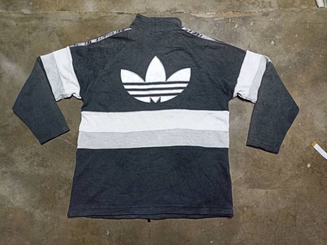 Adidas Vintage Adidas Three Stripes Big Logo Anorak style Size US L / EU 52-54 / 3 - 4 Thumbnail