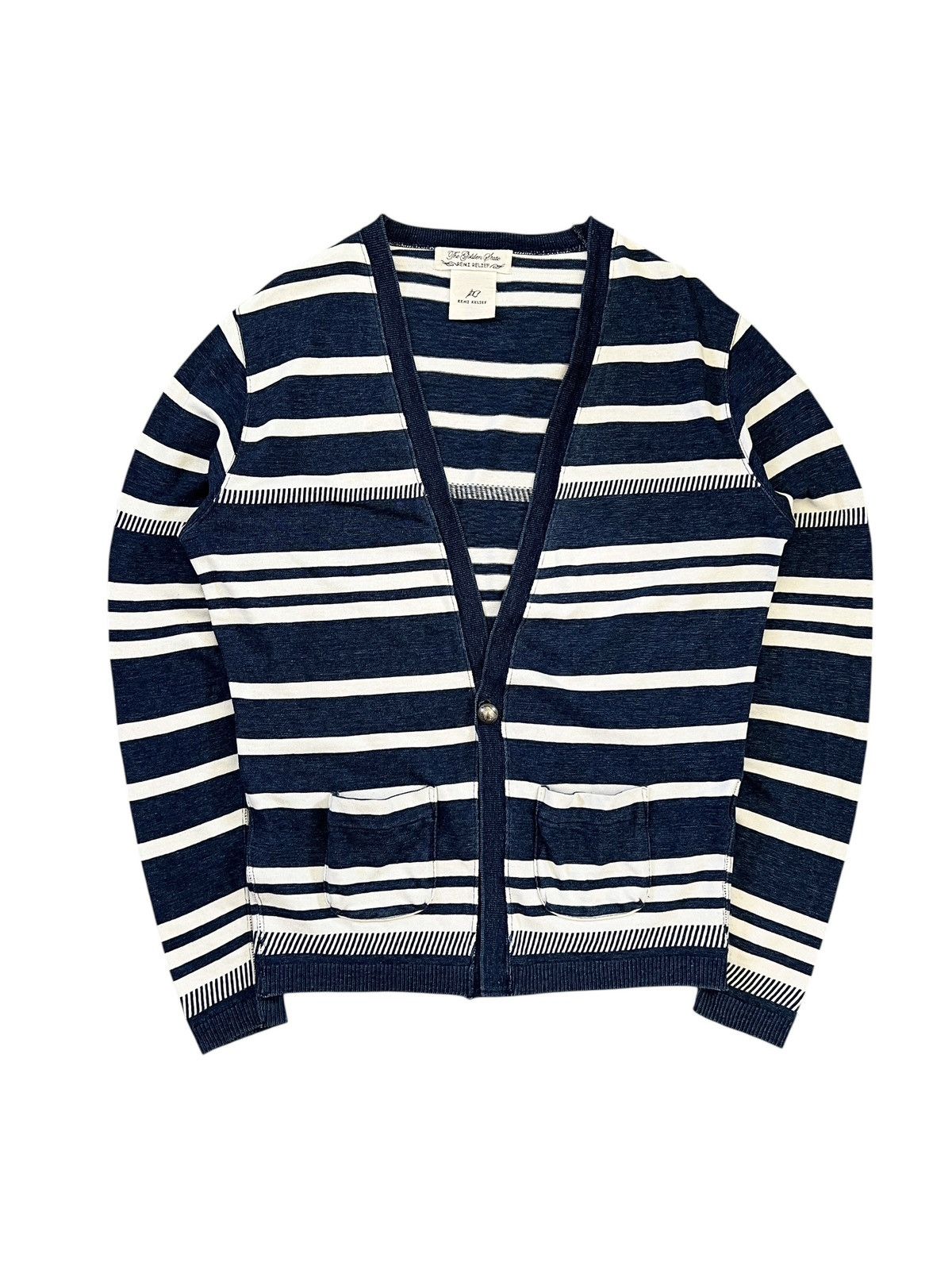 Indigo × Japanese Brand × Remi Relief Remi Relief Stripes Indigo Oversized Cardigan Size US L / EU 52-54 / 3 - 1 Thumbnail