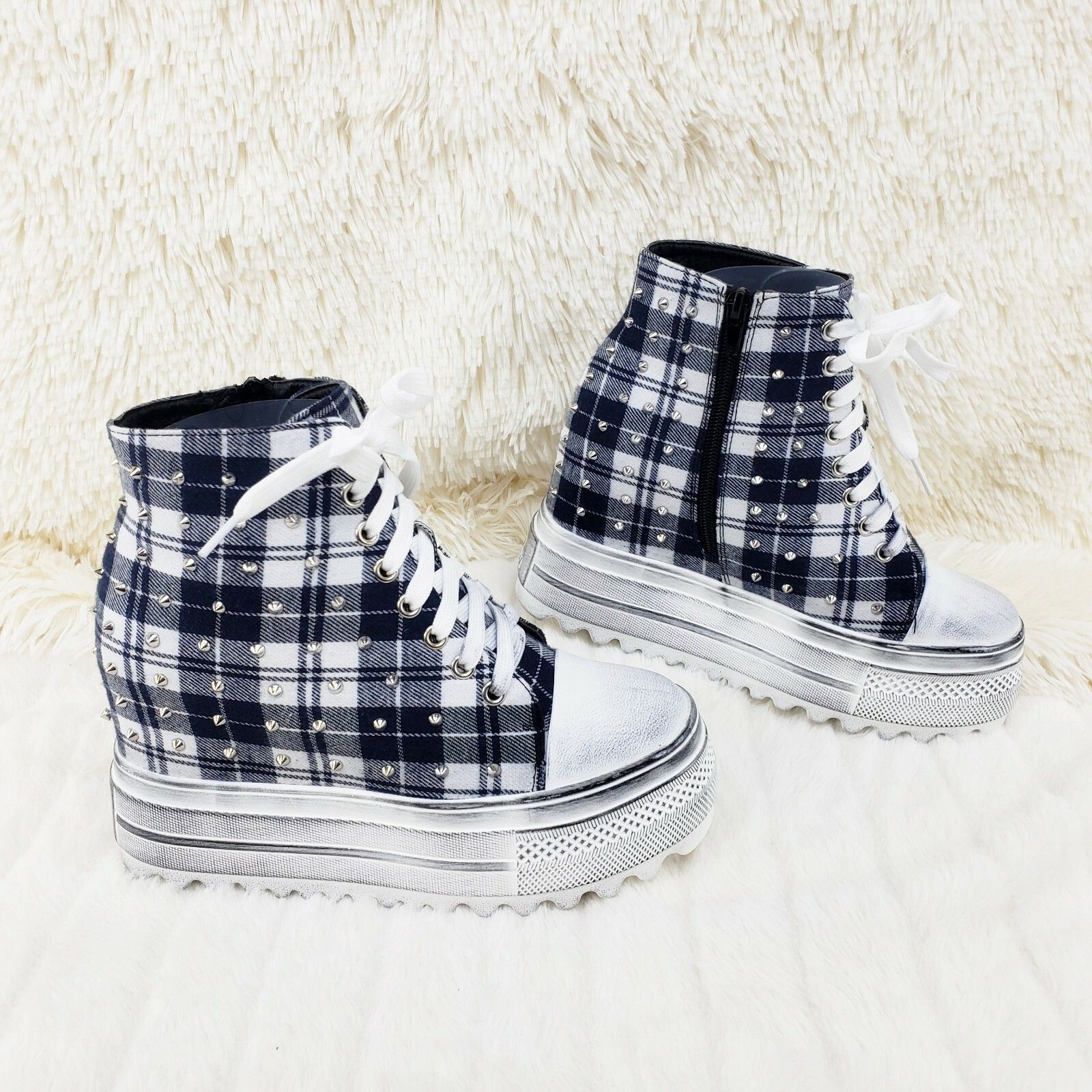 Alexander Wang Wang Cherry Bomb Platform Sneaker Ankle Boots White Navy Pla Size US 6 / IT 36 - 3 Thumbnail