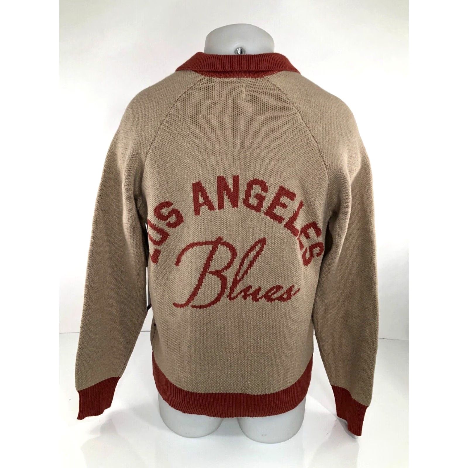 Honor the Gift HONOR THE GIFT Sweater V-Neck Mens Sm Heavy Pullover Blues Angel Oatmeal Knit 90s Los Angeles VNeck Hip Adult Mens Boys? Size US S / EU 44-46 / 1 - 2 Thumbnail
