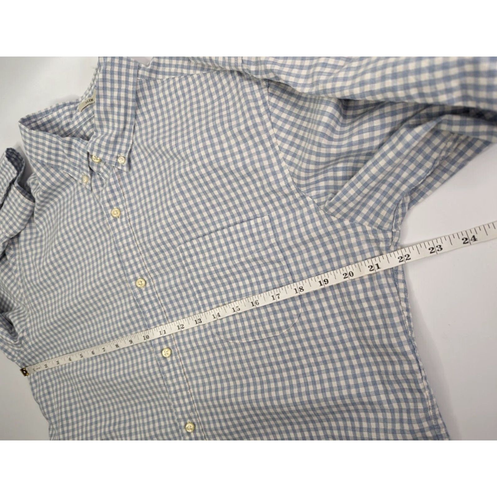 J.Crew J.CREW Button-Down Shirt Men L Blue Cotton Plaid Gingham/Checkered 100% Cotton Classic Fit Casual Workwear Size US L / EU 52-54 / 3 - 5 Thumbnail