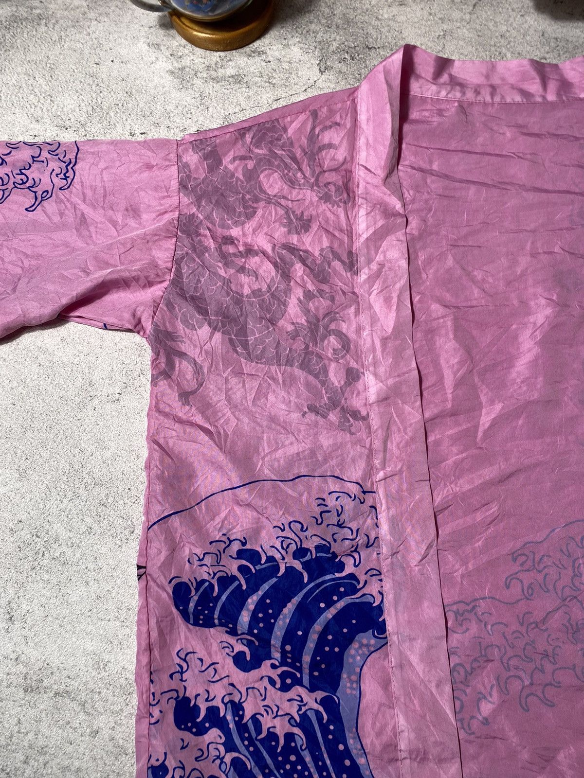 Komono RARE Jpn Brand Kimono Koi Fish VS Dragon Size ONE SIZE - 6 Thumbnail