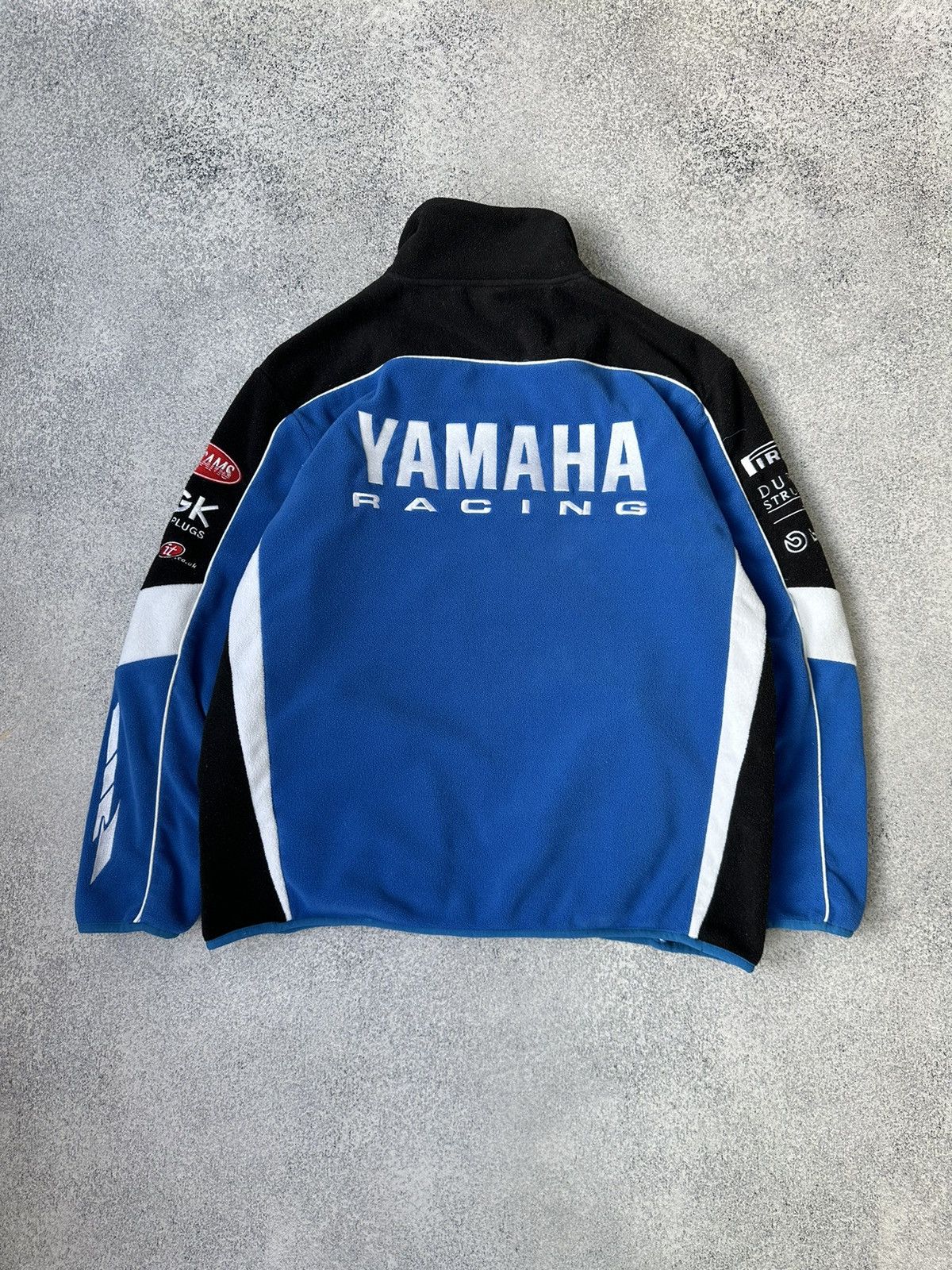 image of Yamaha Racing Yamalube Fleece Track Jacket in Blue, Men's (Size Medium)