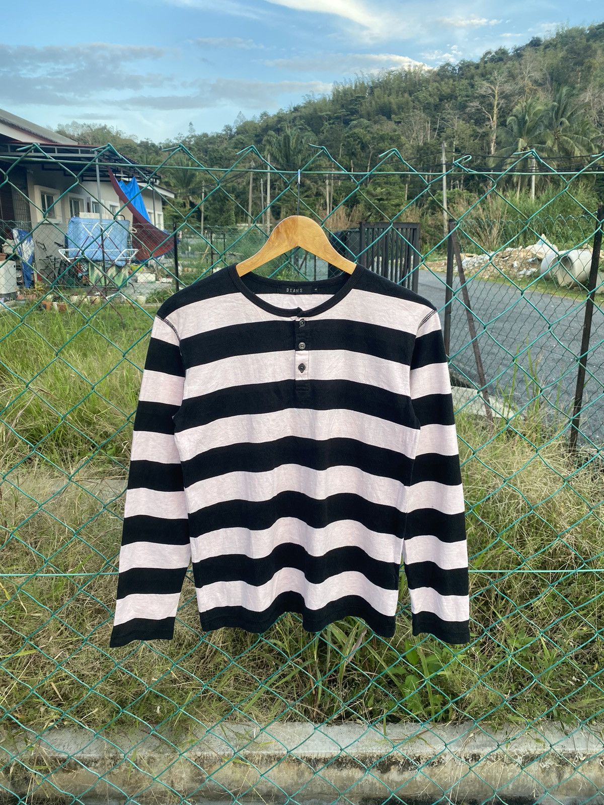 Beams Plus × Japanese Brand BEAMS Breton Striped Henleys Kurt Cobain Style Size S / US 4 / IT 40 - 1 Thumbnail