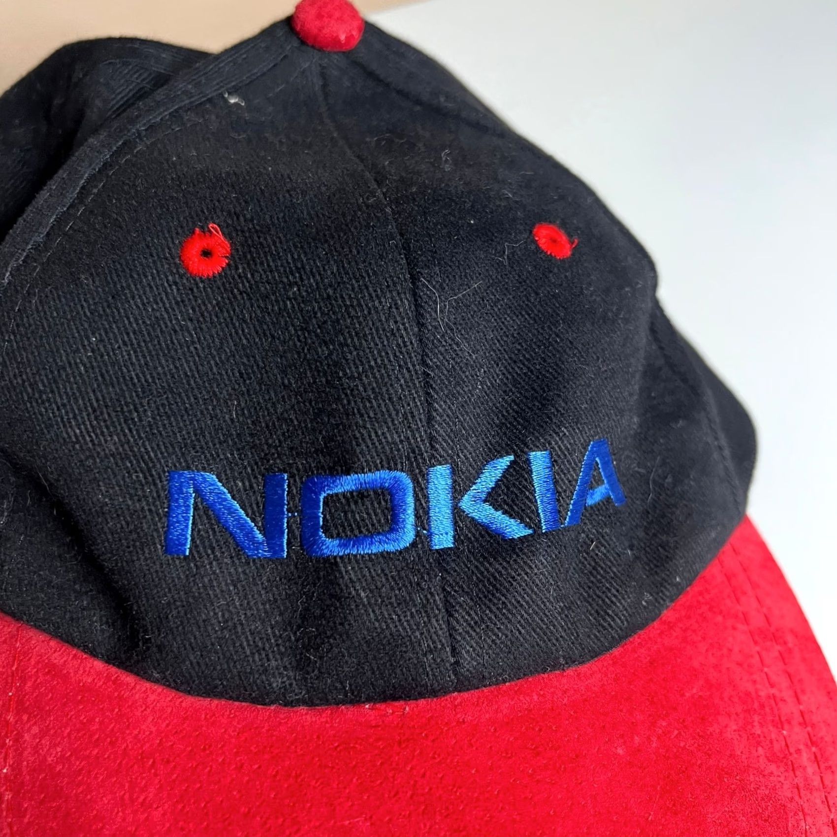 Velour VINTAGE Nokia DHL Black Red Velour Embroidered Promo Hat Adjustable Cap Size ONE SIZE - 2 Thumbnail