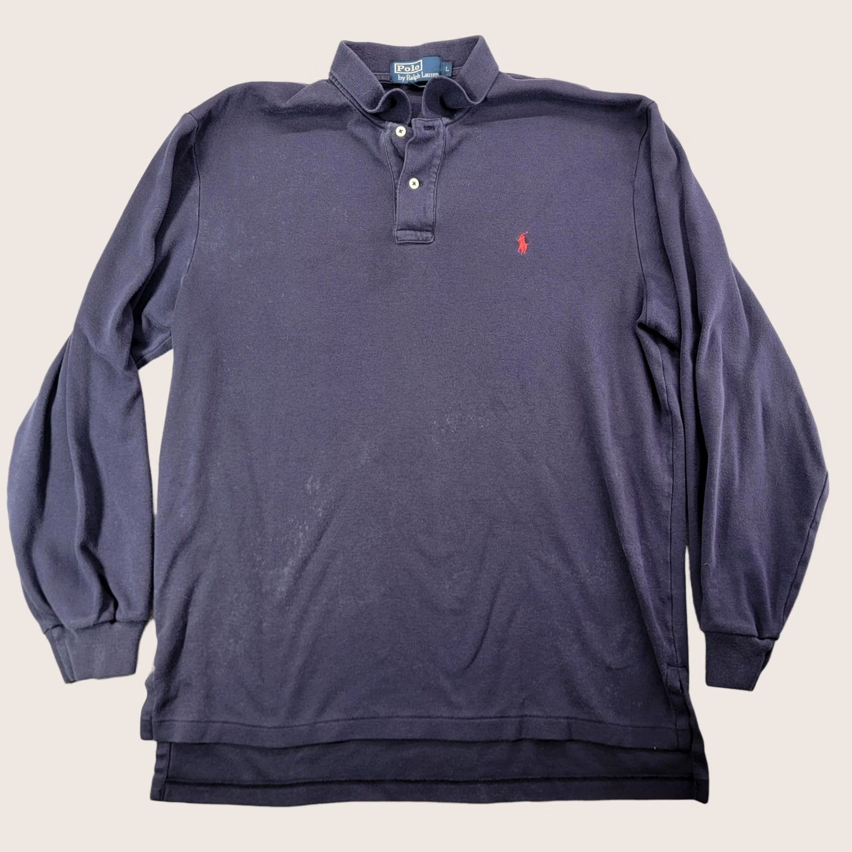 Polo Ralph Lauren Polo Ralph Lauren Polo Shirt Mens L Blue Long Sleeve Pony Logo Cotton Casual Size US L / EU 52-54 / 3 - 1 Thumbnail