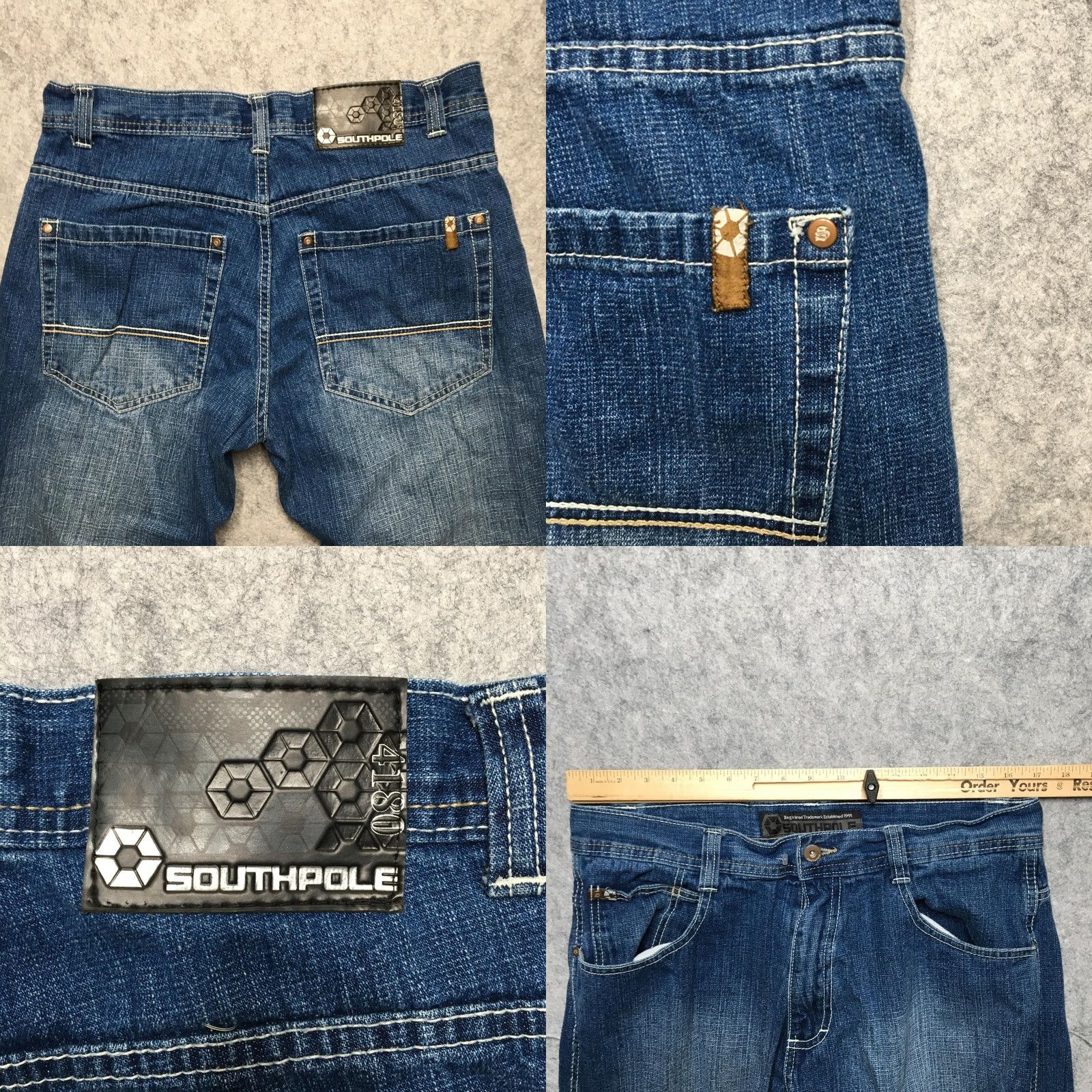 Southpole VINTAGE Southpole Jeans Mens 34 Blue Denim Straight Leg Relaxed Fit Baggy Skater Pants Permanent 90s Mens Size US 34 / EU 50 - 8 Thumbnail