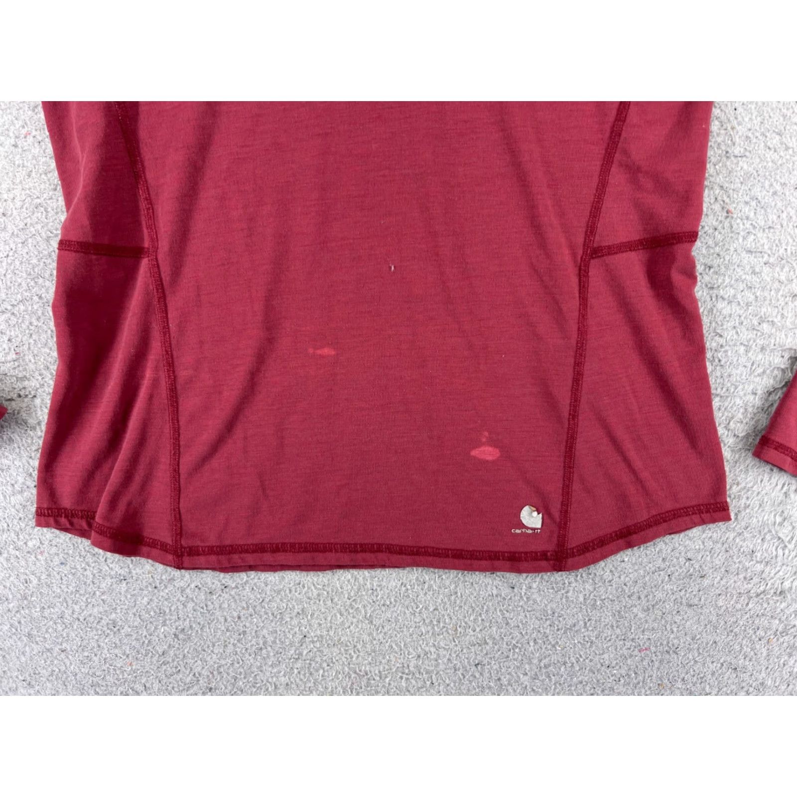 Carhartt VINTAGE Carhartt Shirt Womens Small Red 1/4 Zip Long Sleeve Polyester Blend Force READ Size S / US 4 / IT 40 - 5 Thumbnail