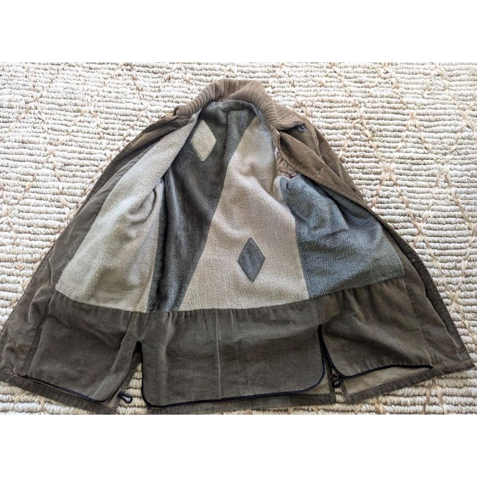 Vintage VINTAGE CAR CLUB coat jacket Mens S corduroy green 38 ROCKABILLY clicker wool woolen 1950s 50s decade Size US S / EU 44-46 / 1 - 7 Thumbnail